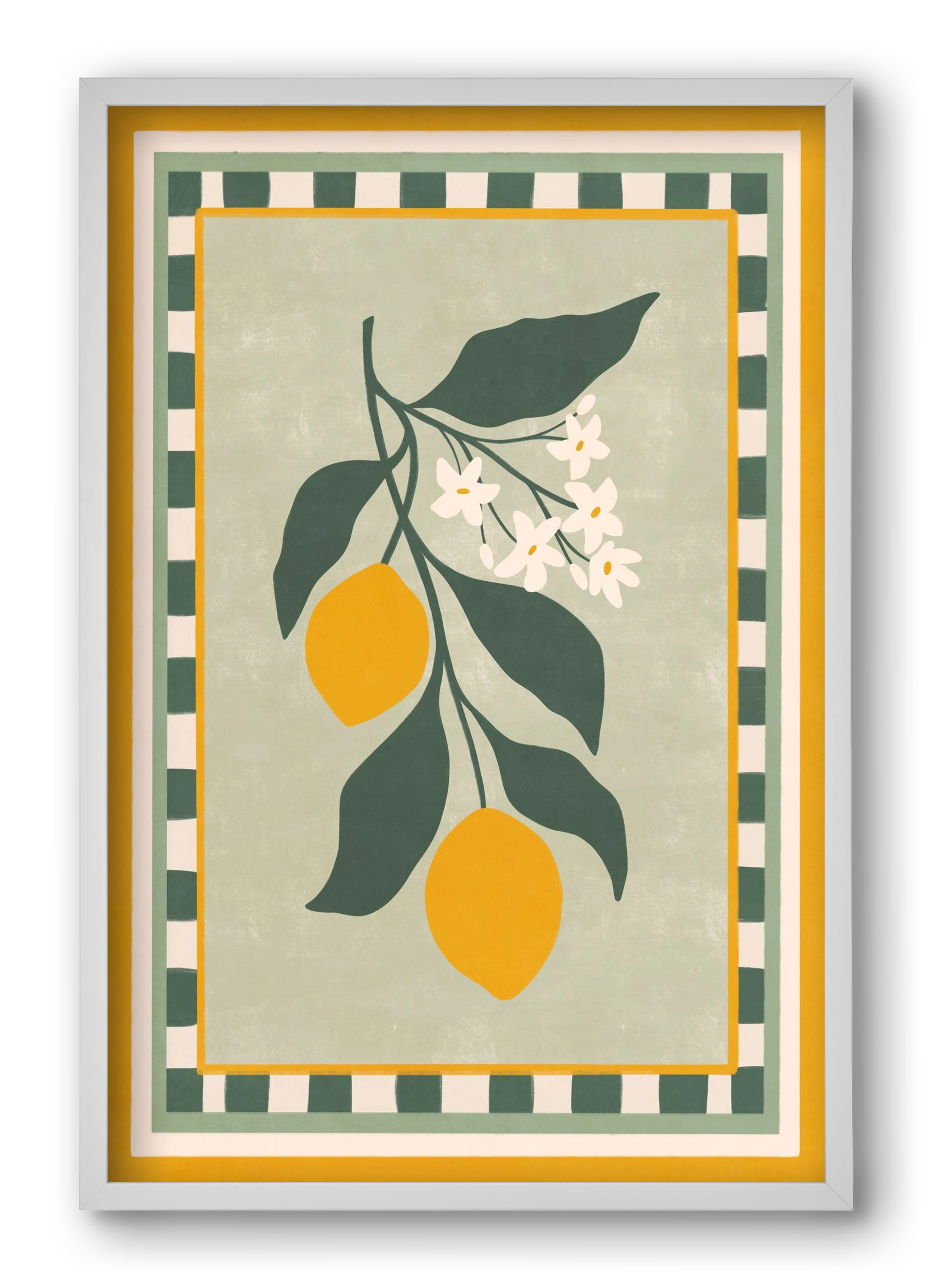 LEMON TWIG - 012, 40x60 cm (40x60 cm), Fehér keret