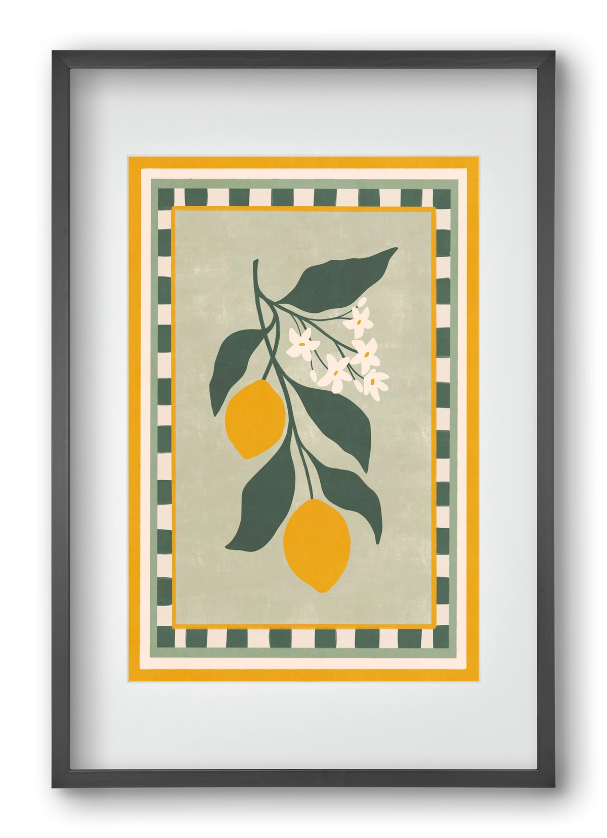 LEMON TWIG - 012, 40x60 cm (30x45 cm), Fekete keret, paszpartuval