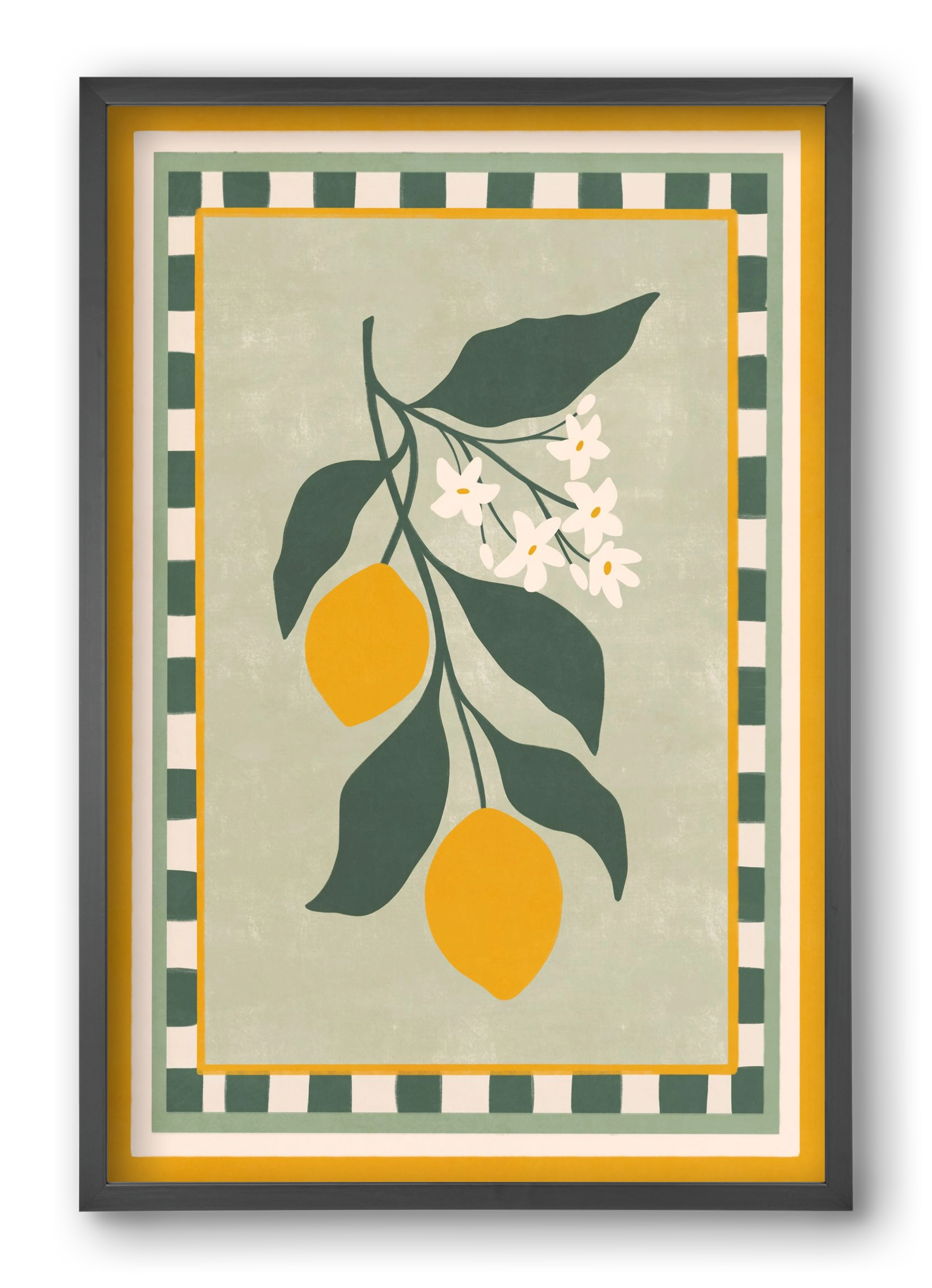 LEMON TWIG - 012, 40x60 cm (40x60 cm), Fekete keret