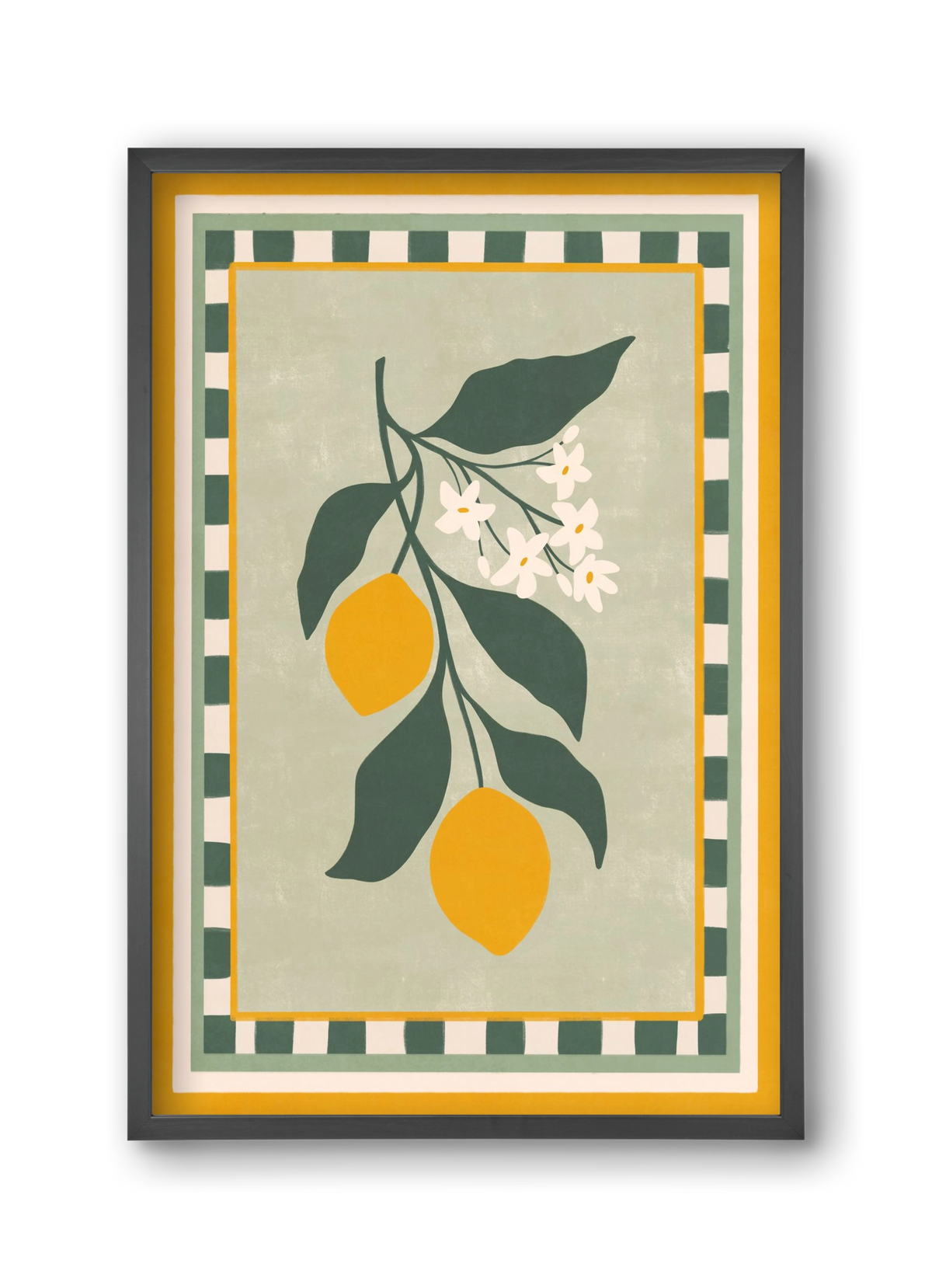 LEMON TWIG - 012, 30x45 cm (30x45 cm), Fekete keret