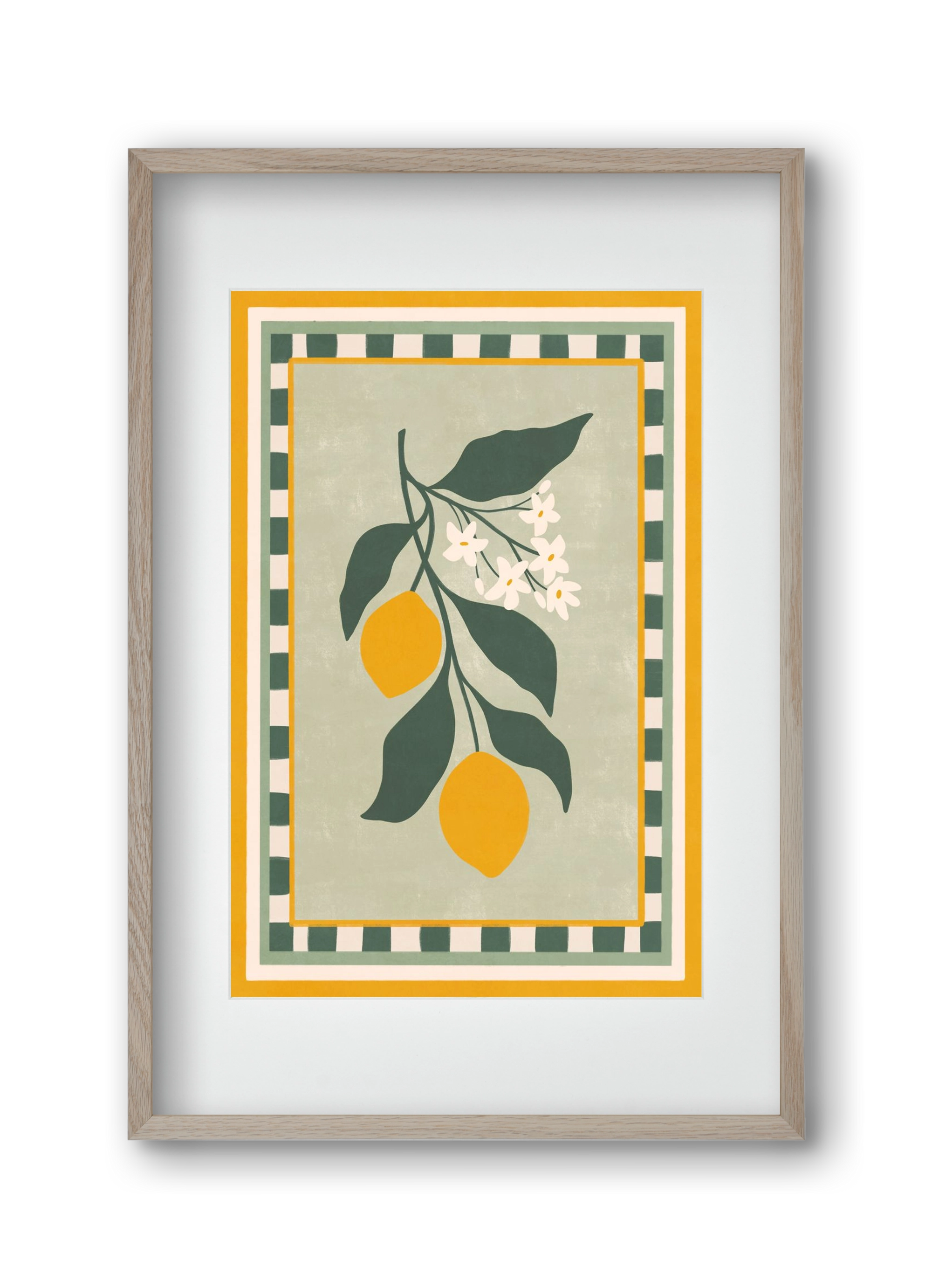 LEMON TWIG - 012, 30x45 cm (20x30 cm), Tölgy keret, paszpartuval