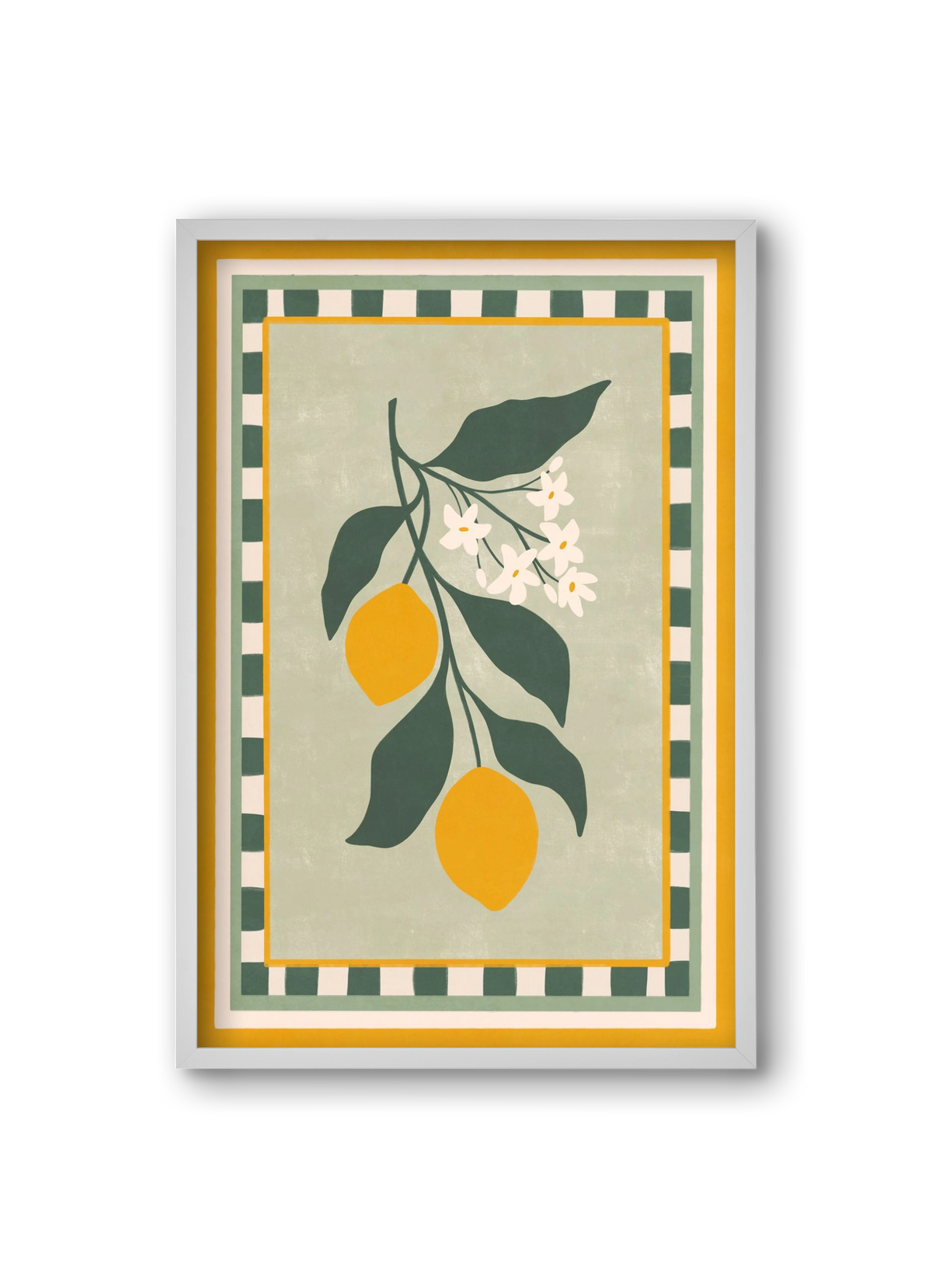 LEMON TWIG - 012, 20x30 cm (20x30 cm), Fehér keret