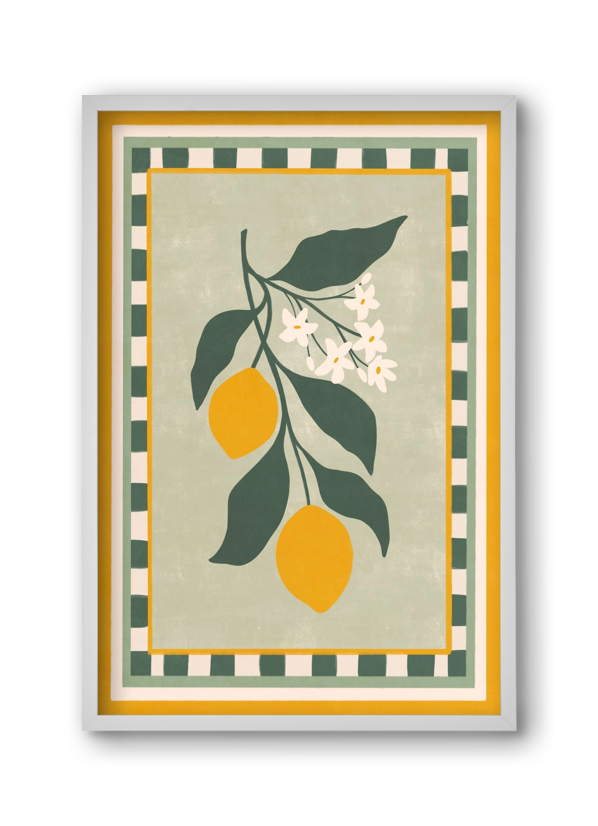 LEMON TWIG - 012, 30x45 cm (30x45 cm), Fehér keret
