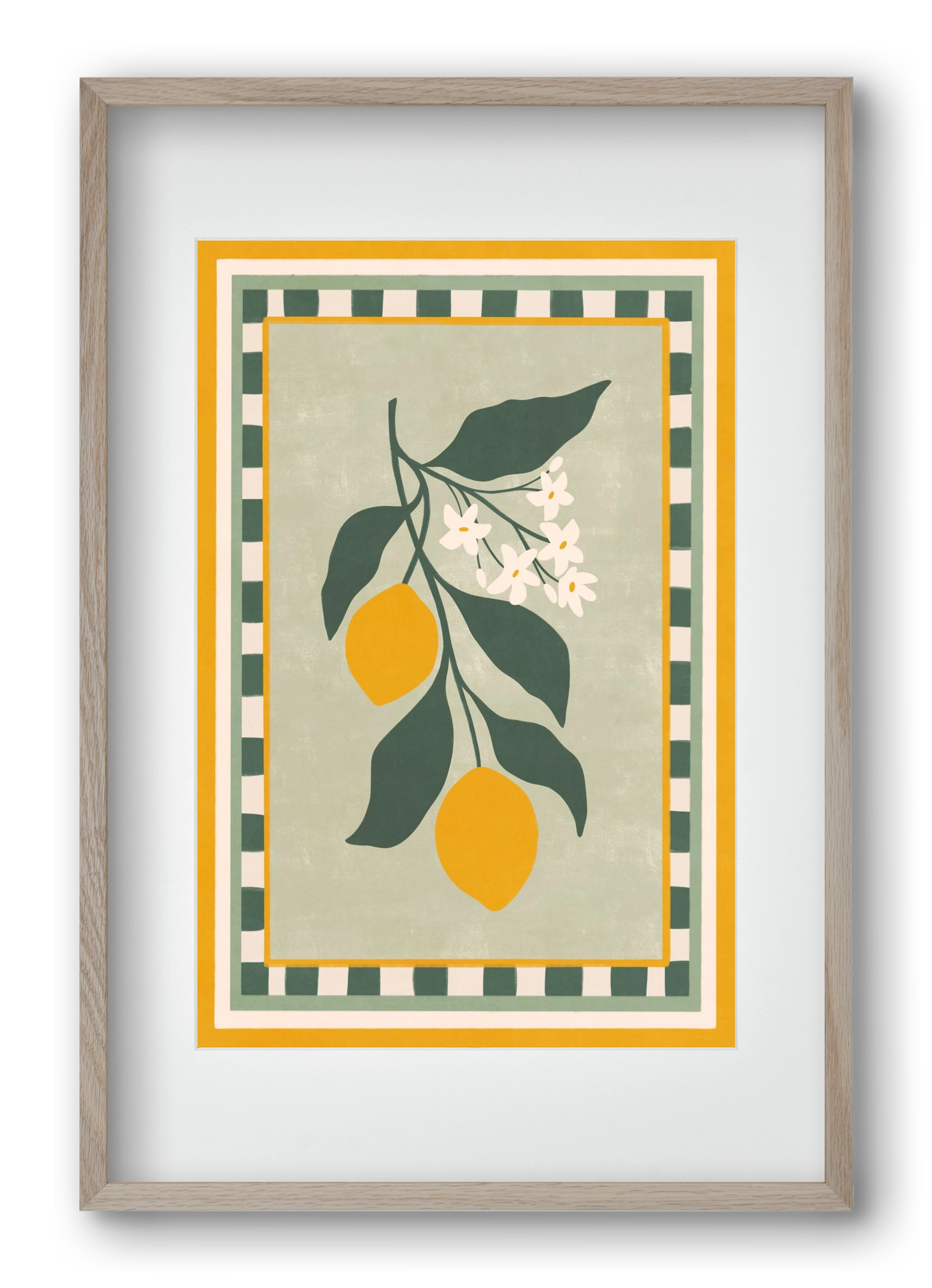 LEMON TWIG - 012, 40x60 cm (30x45 cm), Tölgy keret, paszpartuval