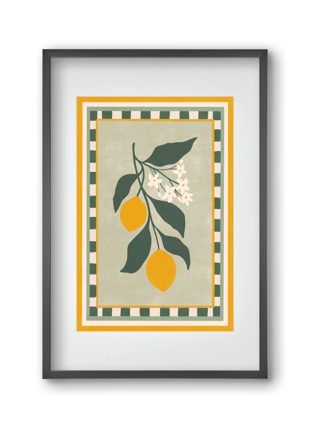 LEMON TWIG - 012, 30x45 cm (20x30 cm), Fekete keret, paszpartuval