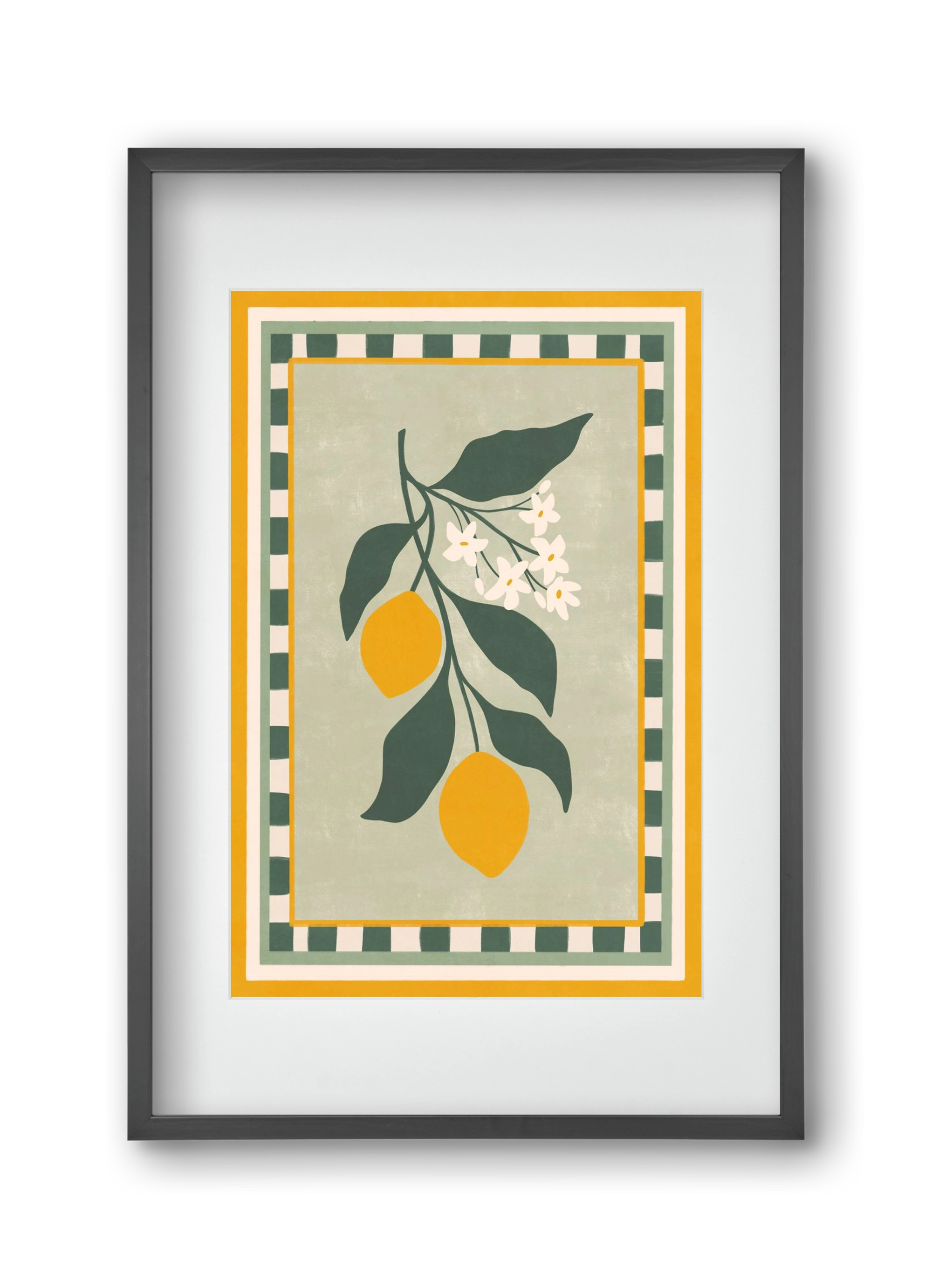 LEMON TWIG - 012, 30x45 cm (20x30 cm), Fekete keret, paszpartuval