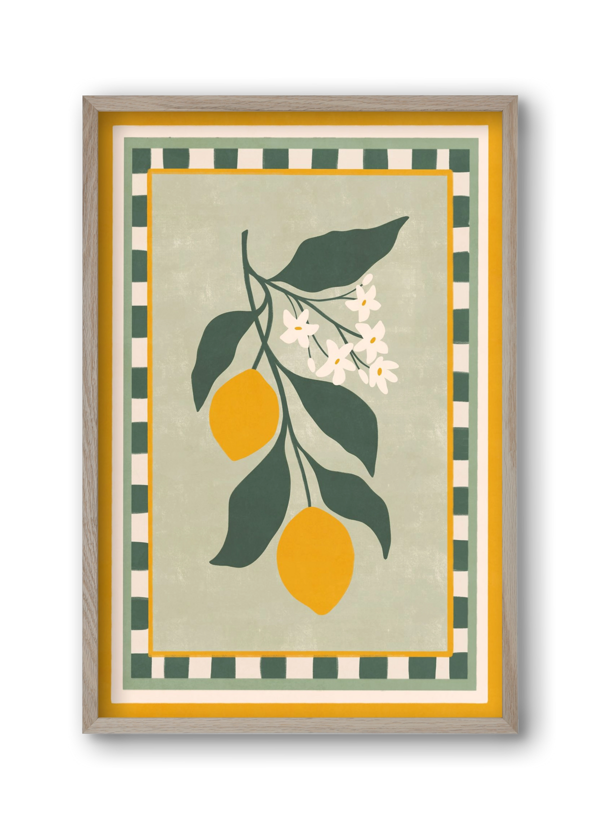 LEMON TWIG - 012, 30x45 cm (30x45 cm), Tölgy keret