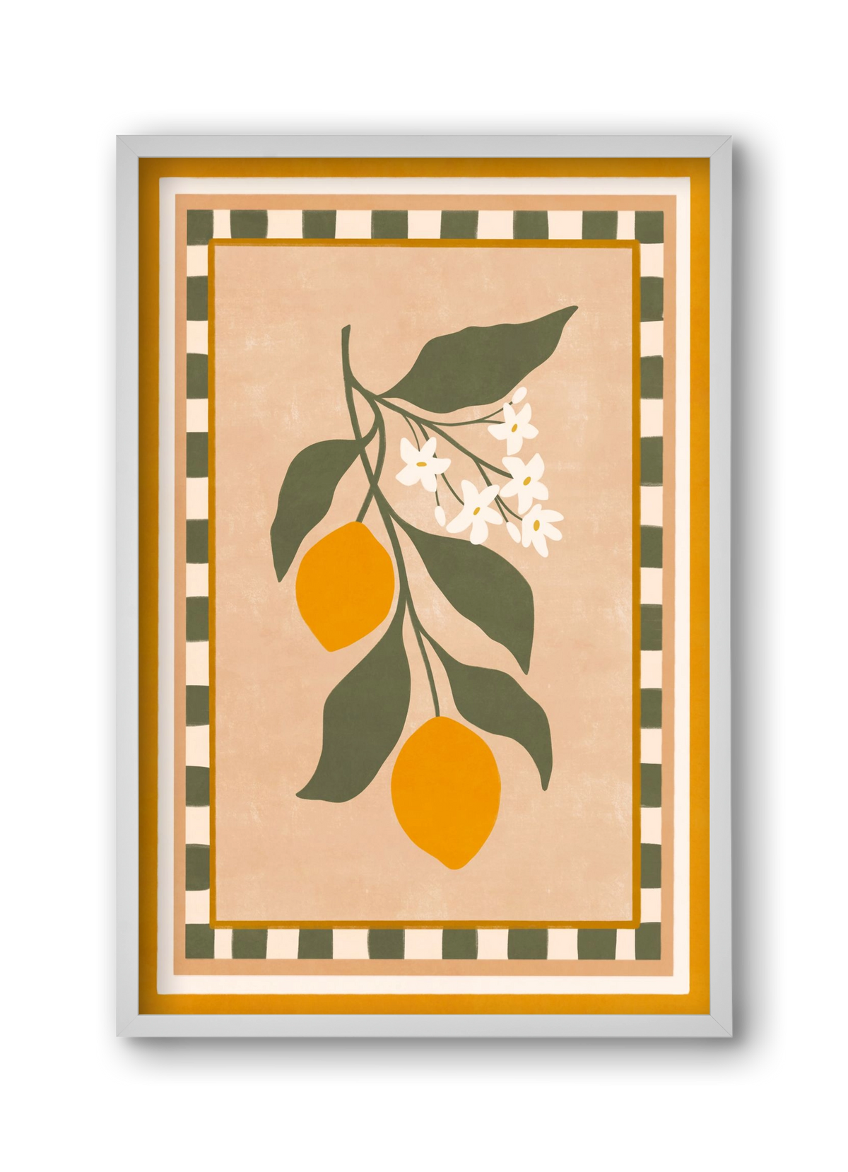 LEMON TWIG - 01 , 30x45 cm (30x45 cm), Fehér keret