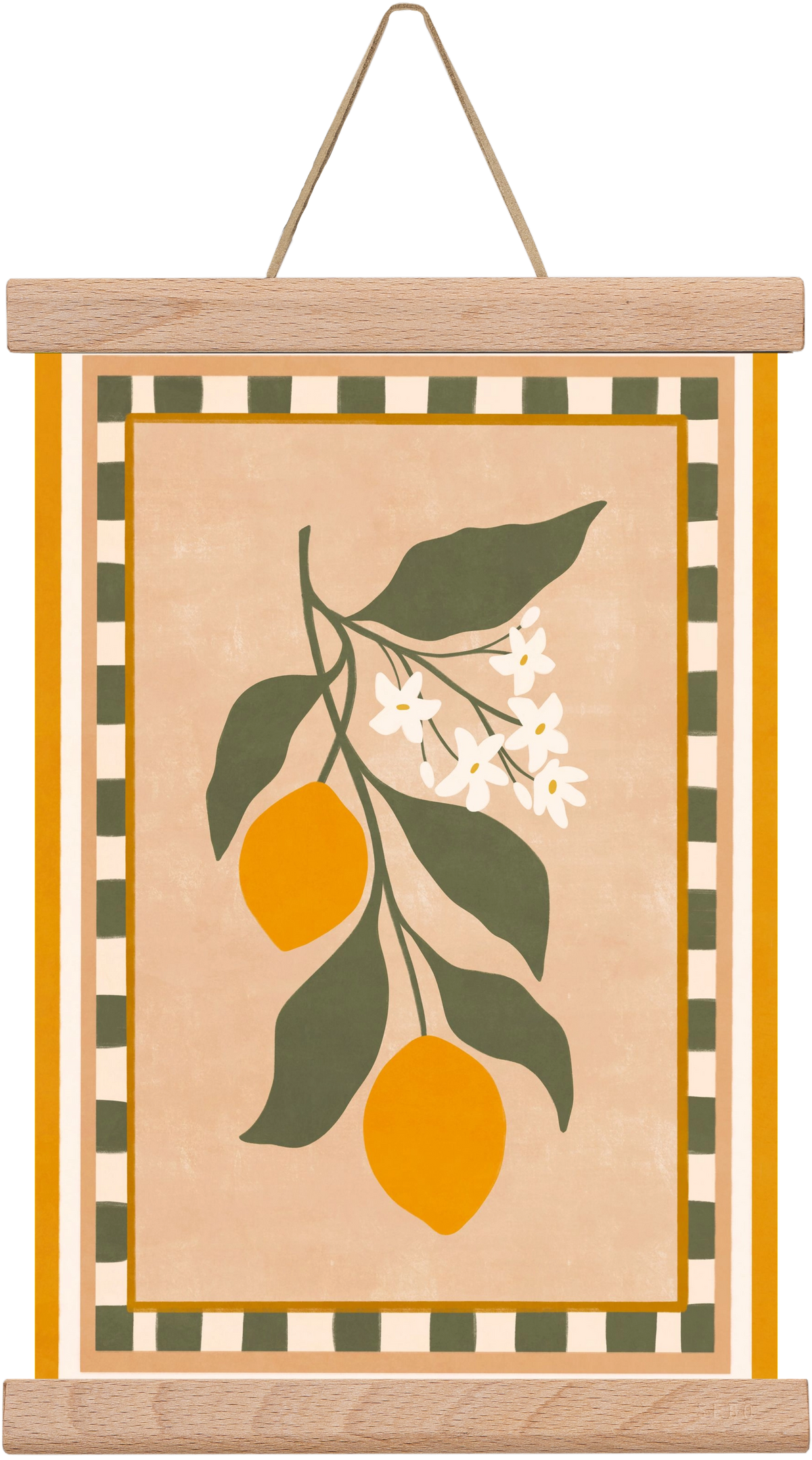 LEMON TWIG - 01 , 20x30 cm (20x30 cm), Tölgy akasztó