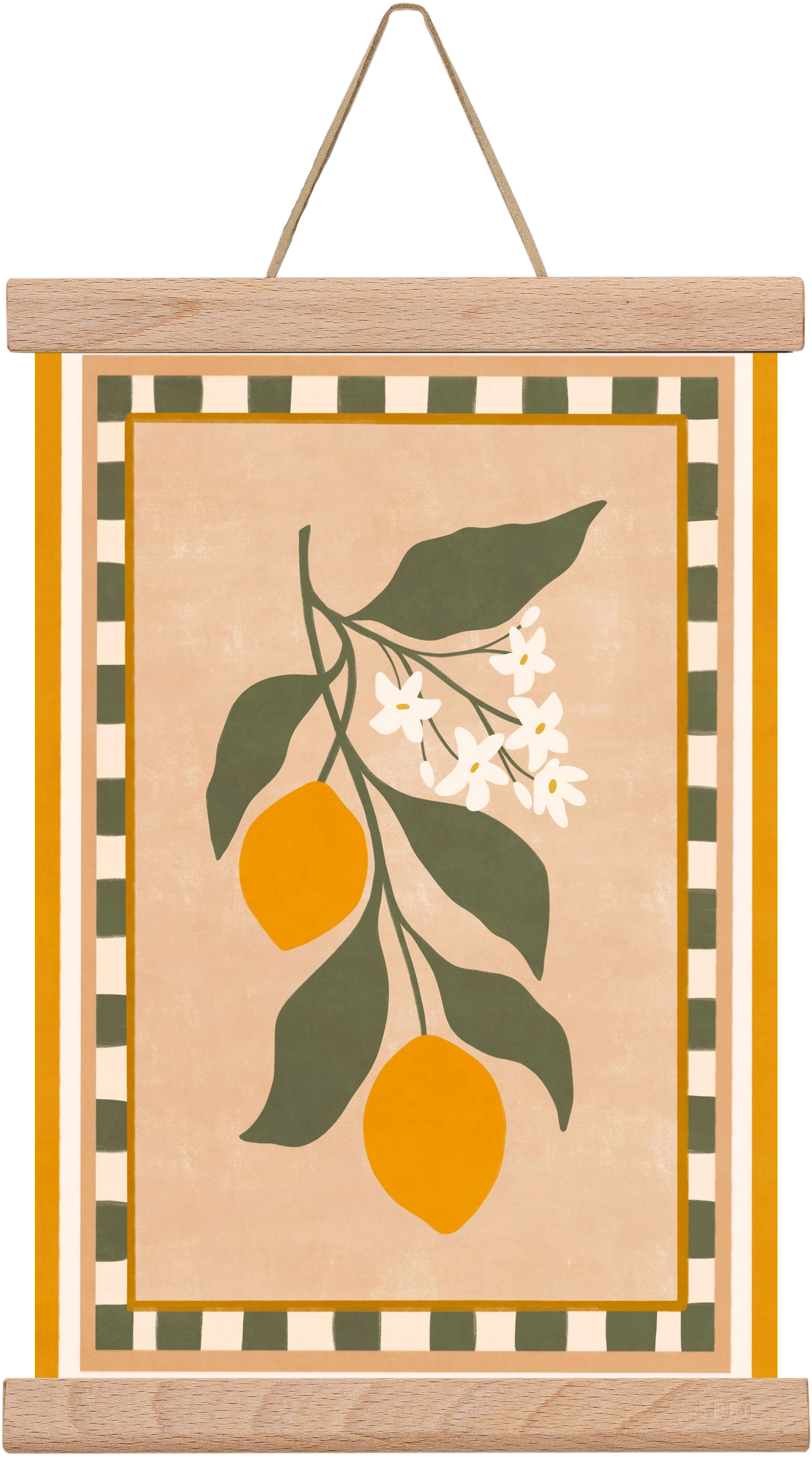 LEMON TWIG - 01 , 20x30 cm (20x30 cm), Tölgy akasztó