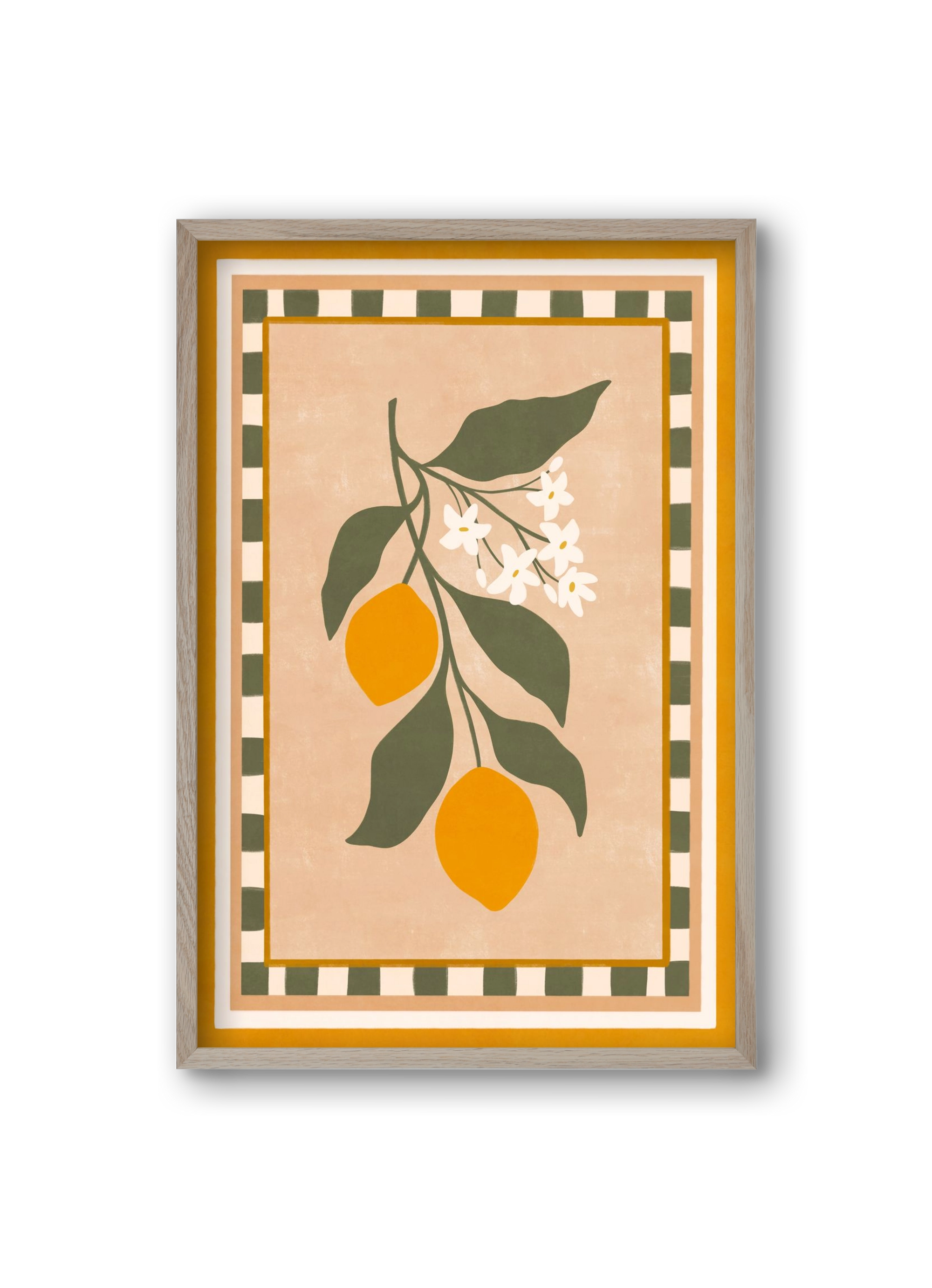 LEMON TWIG - 01 , 20x30 cm (20x30 cm), Tölgy keret