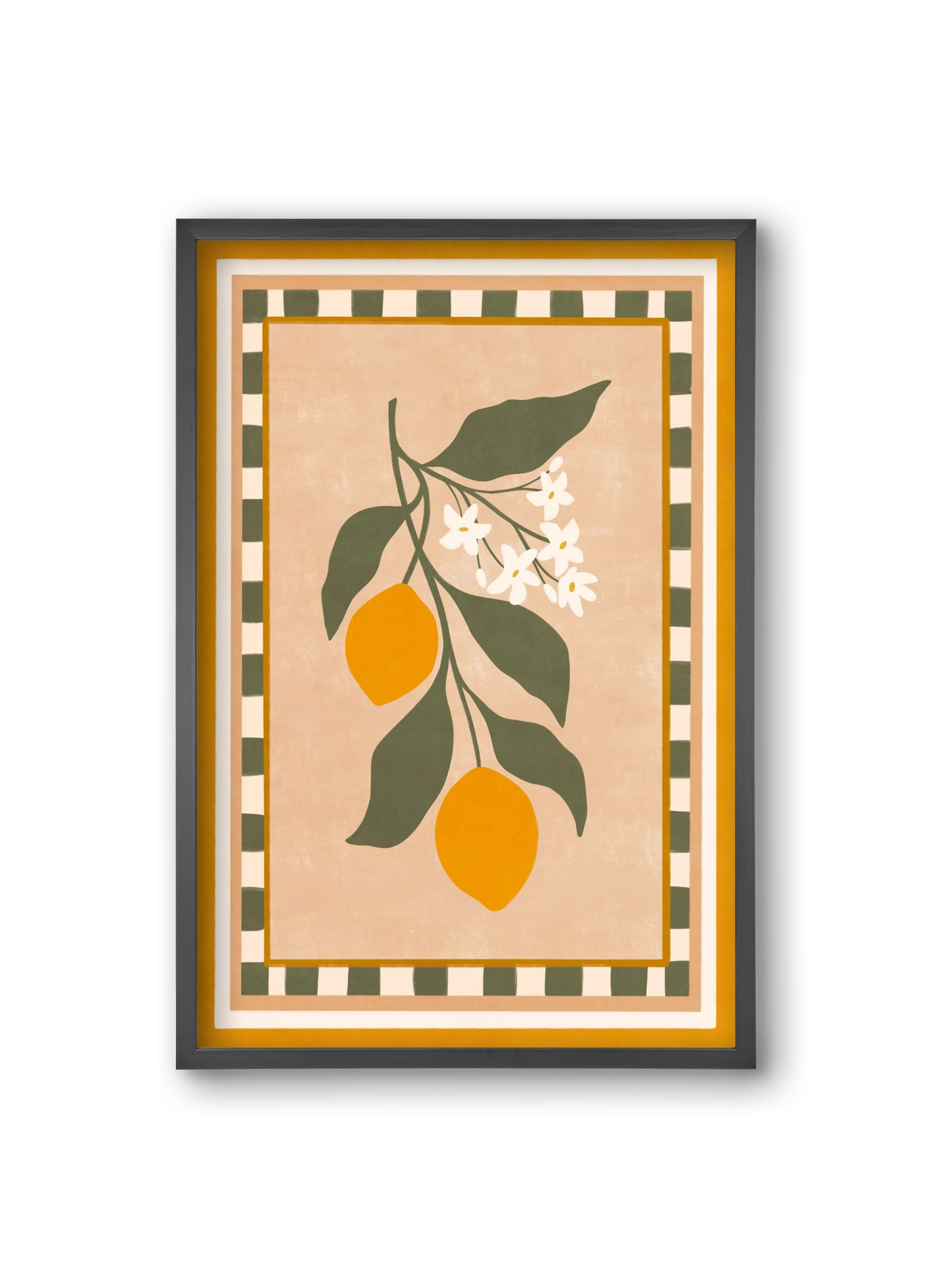 LEMON TWIG - 01 , 20x30 cm (20x30 cm), Fekete keret