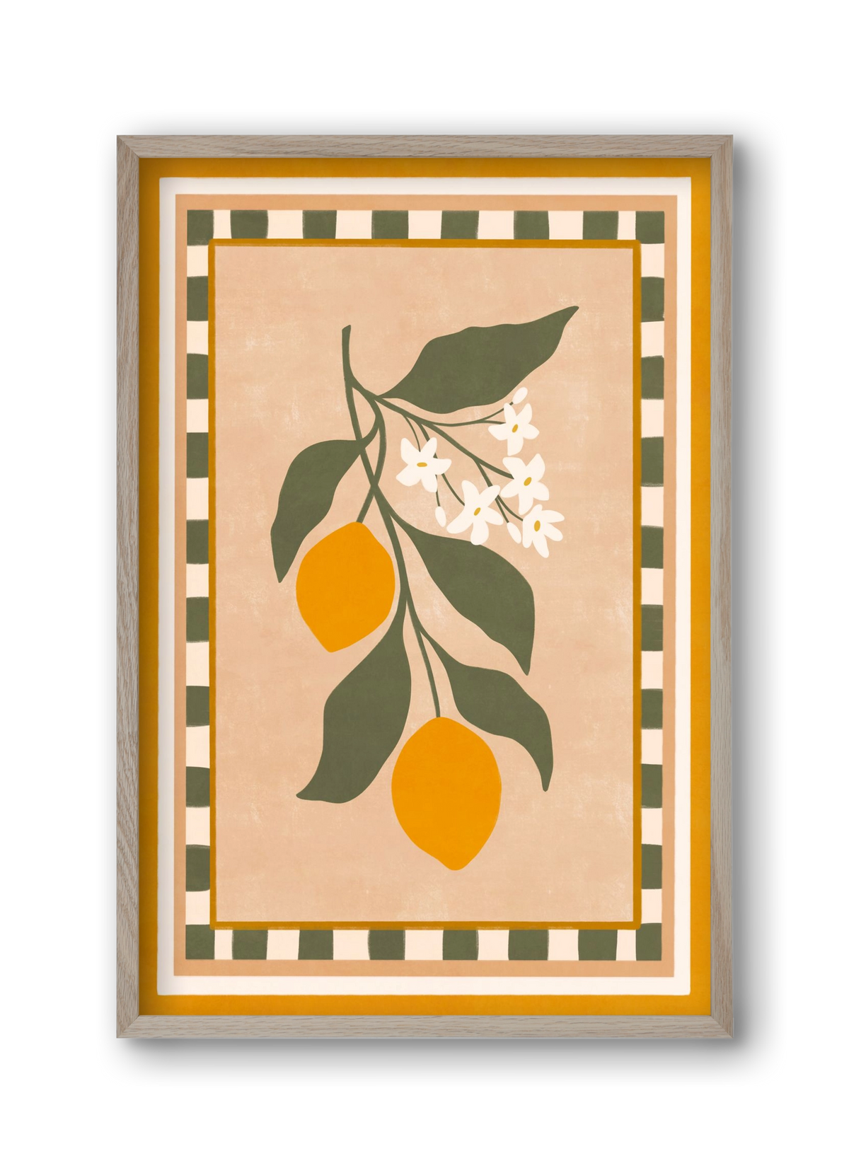 LEMON TWIG - 01 , 30x45 cm (30x45 cm), Tölgy keret