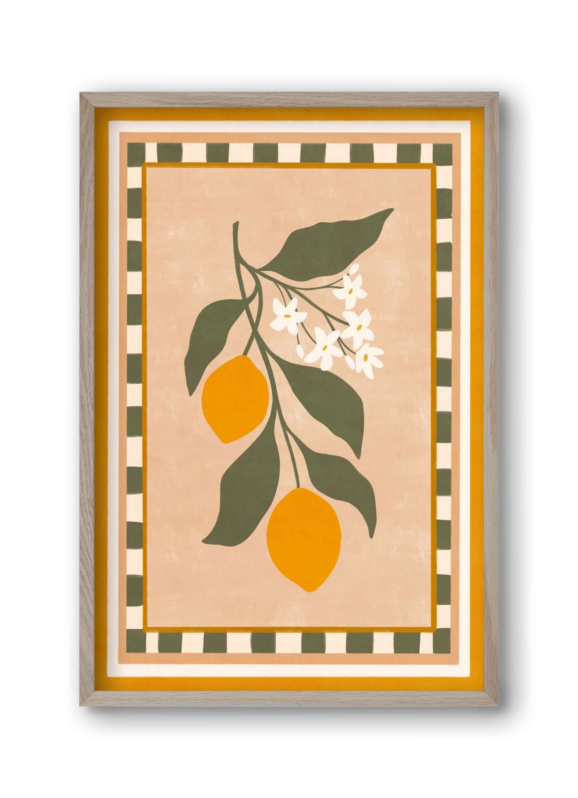 LEMON TWIG - 01 , 30x45 cm (30x45 cm), Tölgy keret