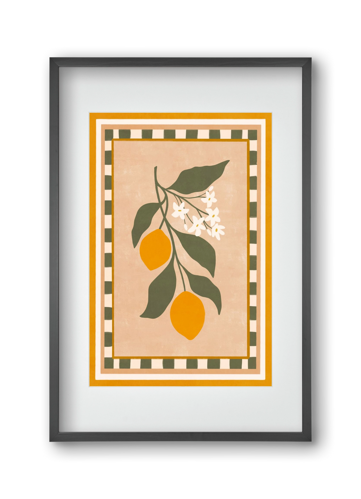 LEMON TWIG - 01 , 30x45 cm (20x30 cm), Fekete keret, paszpartuval