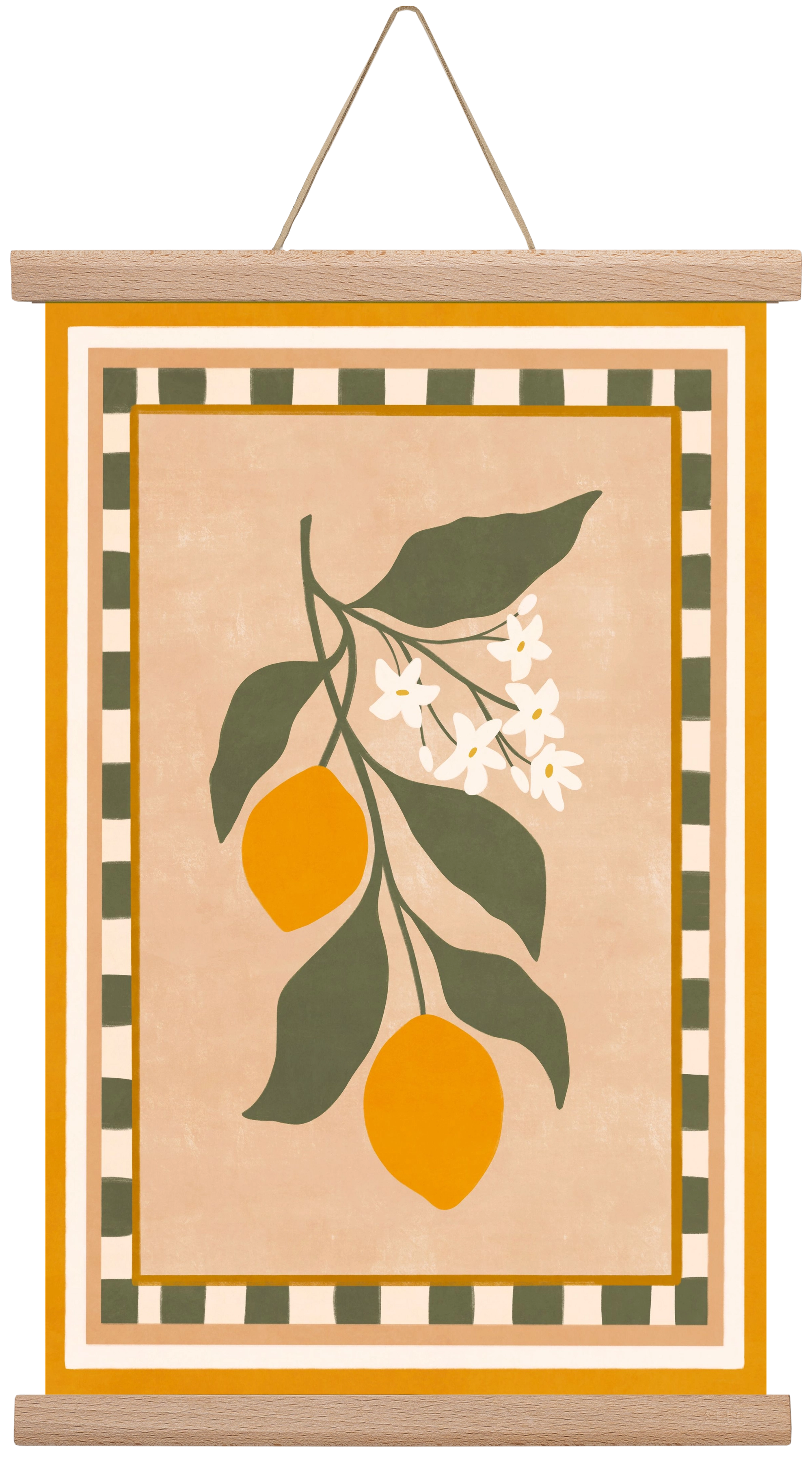 LEMON TWIG - 01 , 30x45 cm (30x45 cm), Tölgy akasztó