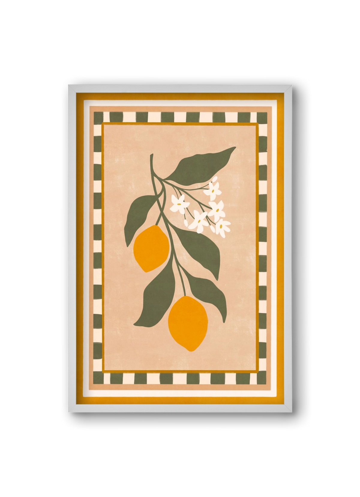 LEMON TWIG - 01 , 20x30 cm (20x30 cm), Fehér keret