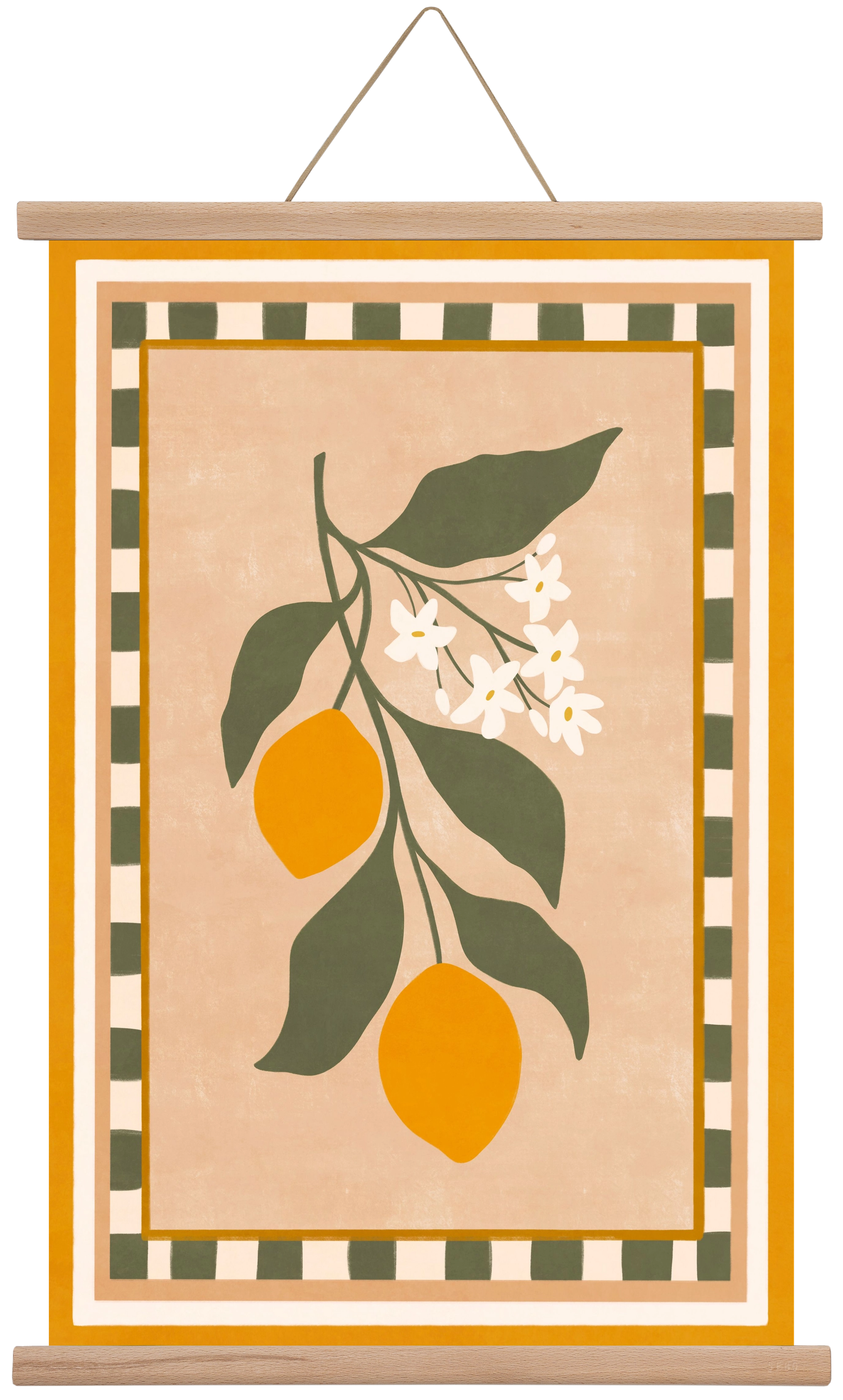 LEMON TWIG - 01 , 40x60 cm (40x60 cm), Tölgy akasztó