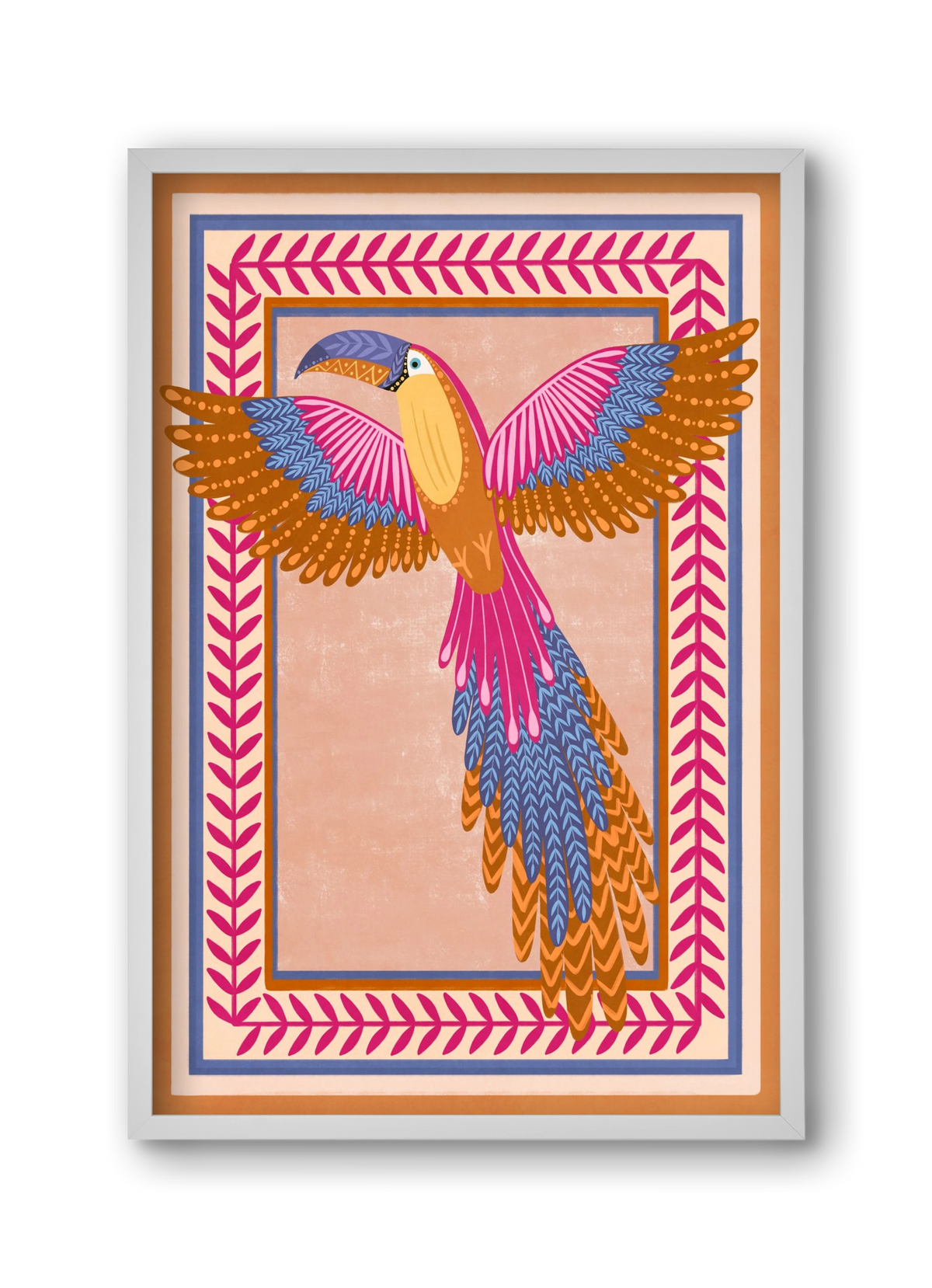 BIRD, 30x45 cm (30x45 cm), Fehér keret