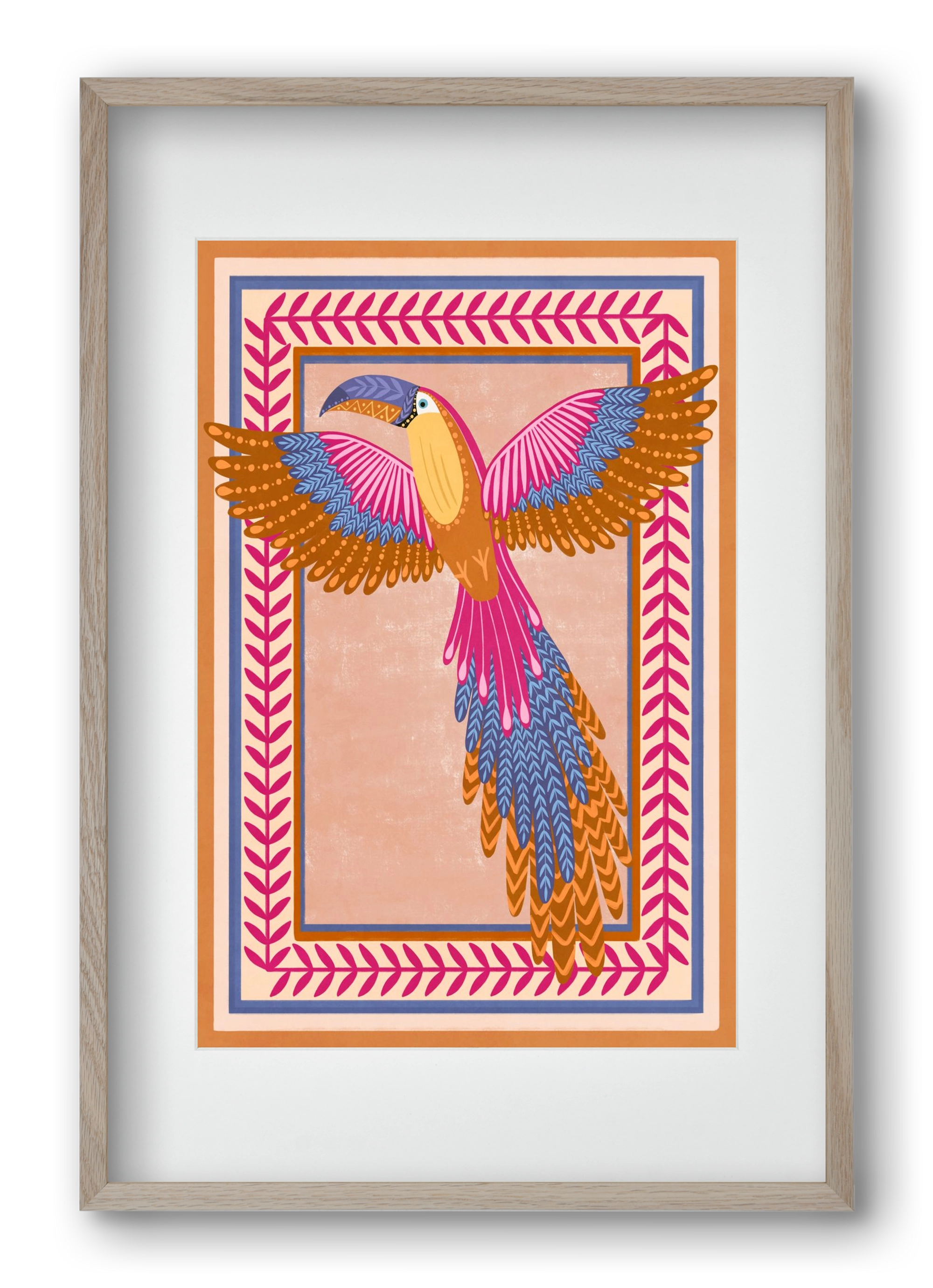 BIRD, 40x60 cm (30x45 cm), Tölgy keret, paszpartuval