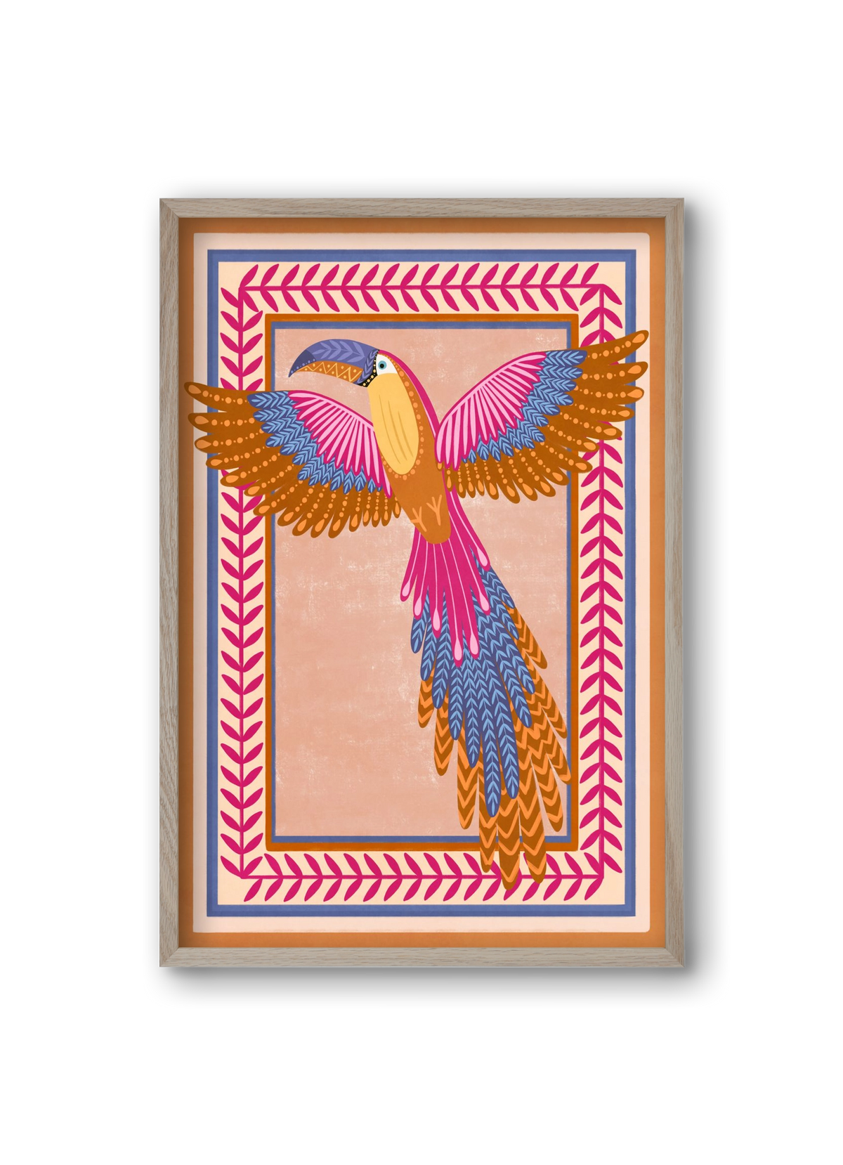 BIRD, 20x30 cm (20x30 cm), Tölgy keret