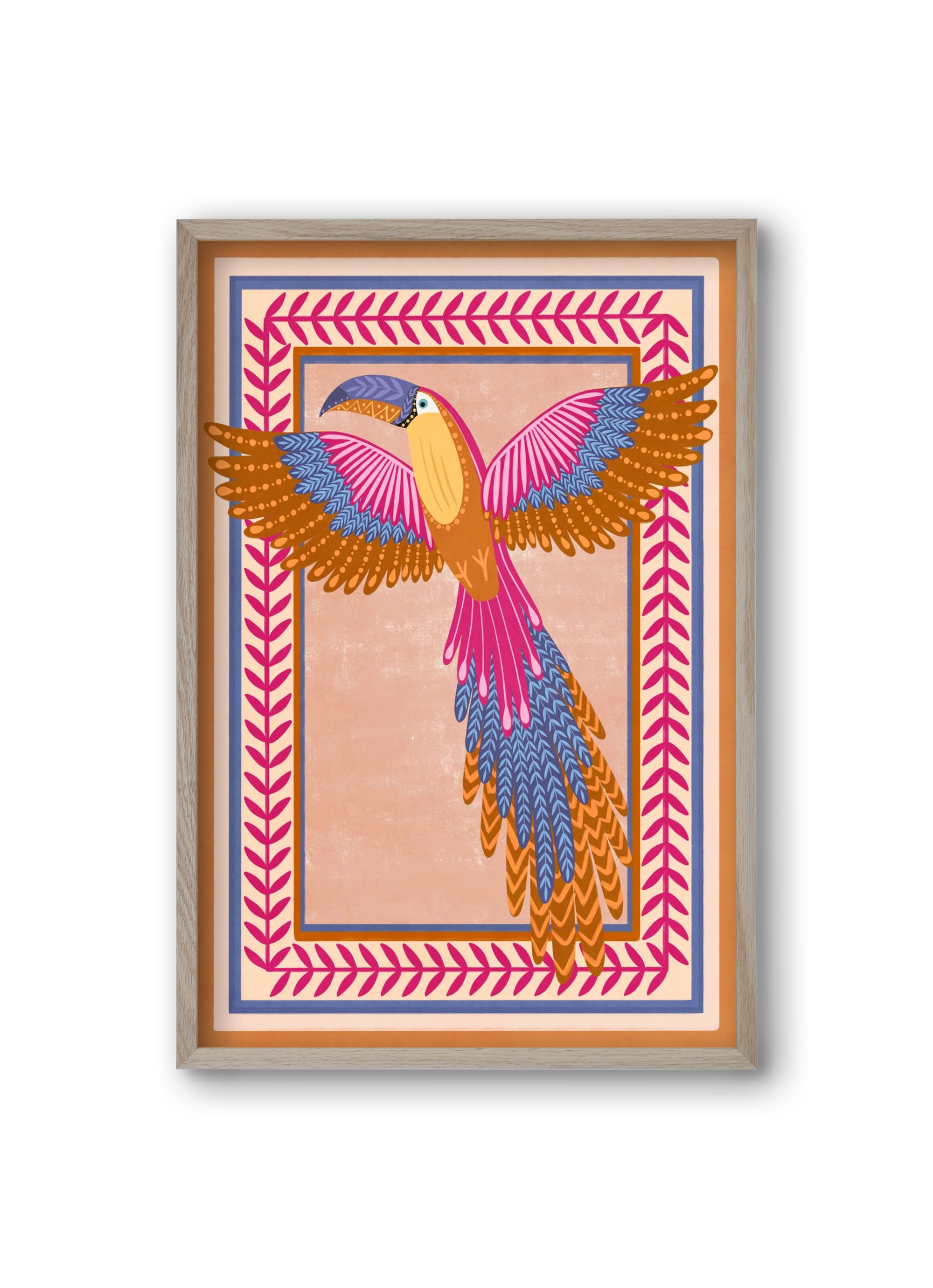 BIRD, 20x30 cm (20x30 cm), Tölgy keret