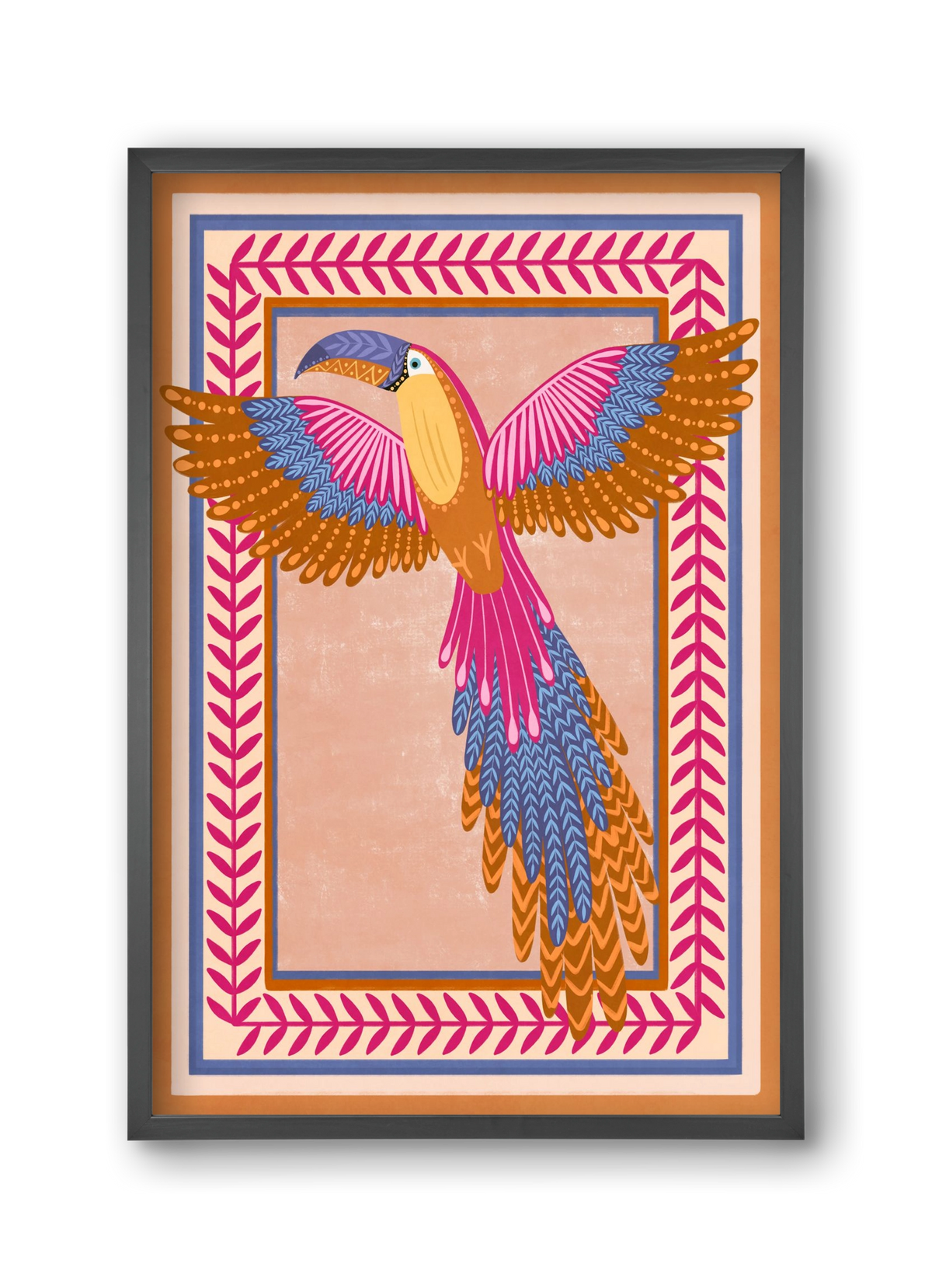 BIRD, 30x45 cm (30x45 cm), Fekete keret