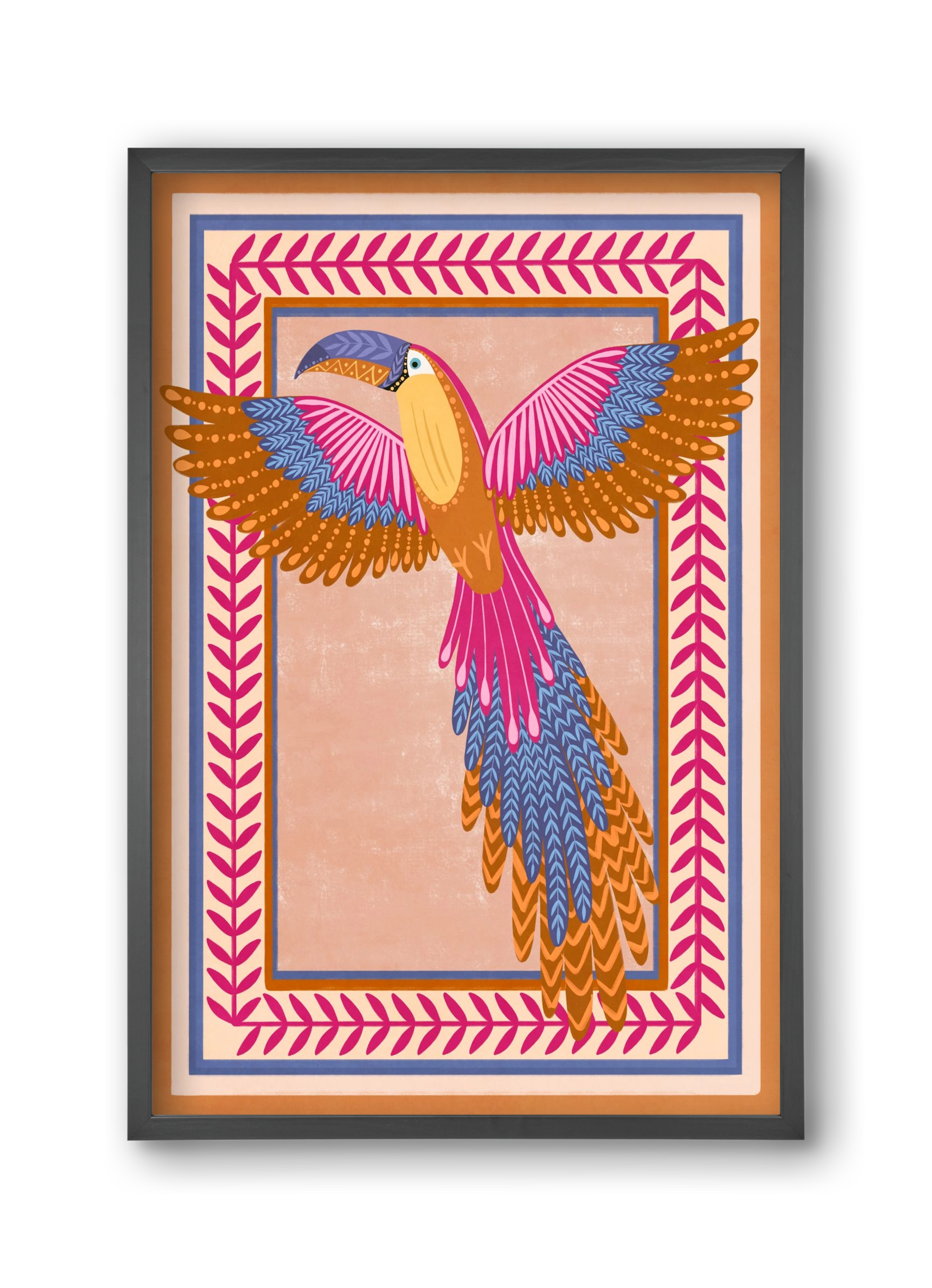 BIRD, 30x45 cm (30x45 cm), Fekete keret