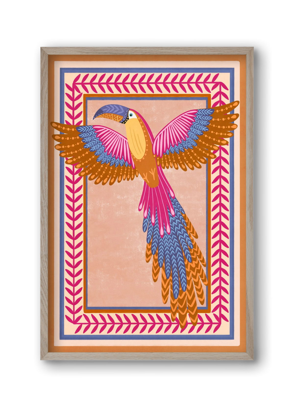 BIRD, 30x45 cm (30x45 cm), Tölgy keret