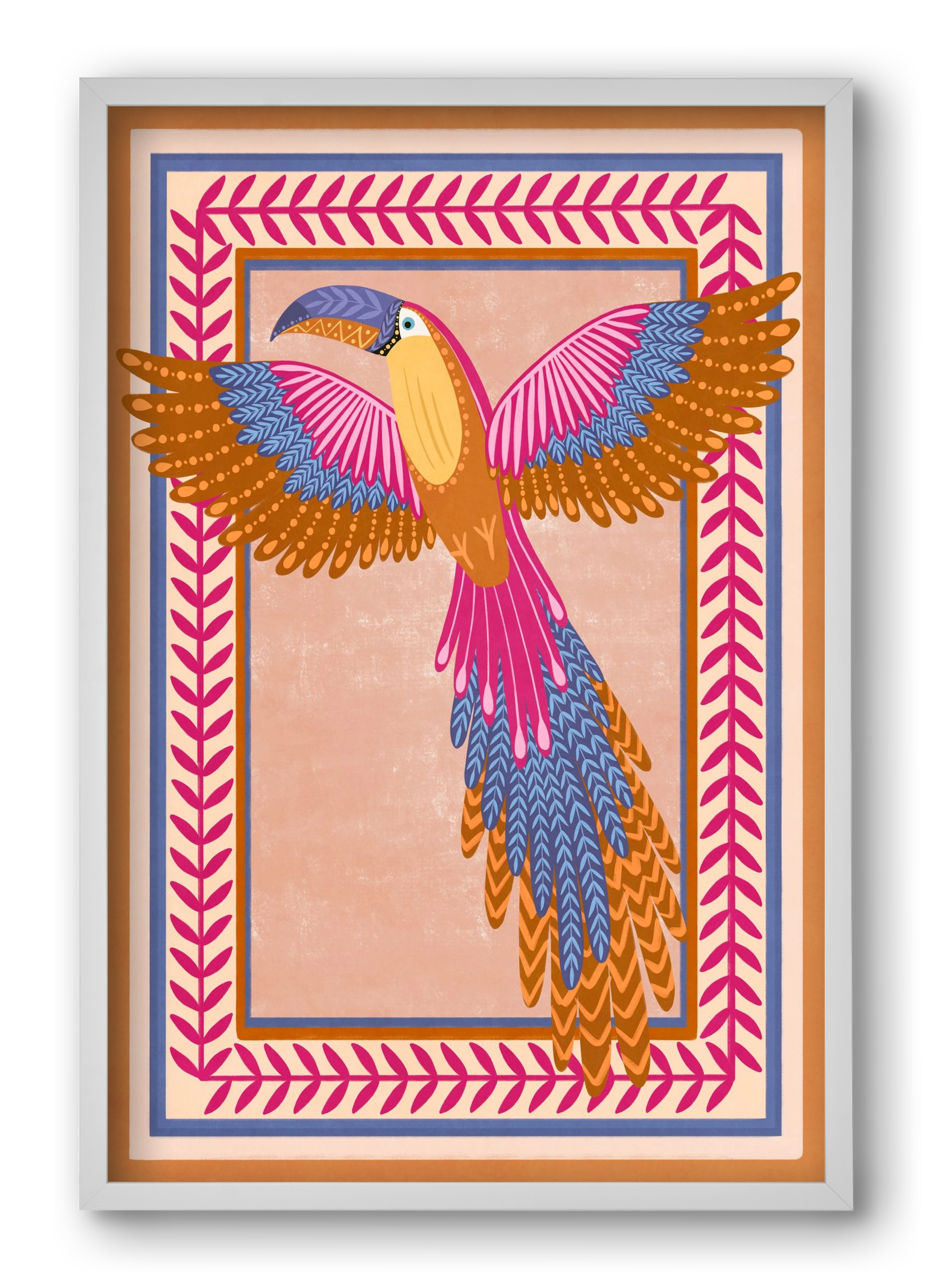 BIRD, 40x60 cm (40x60 cm), Fehér keret