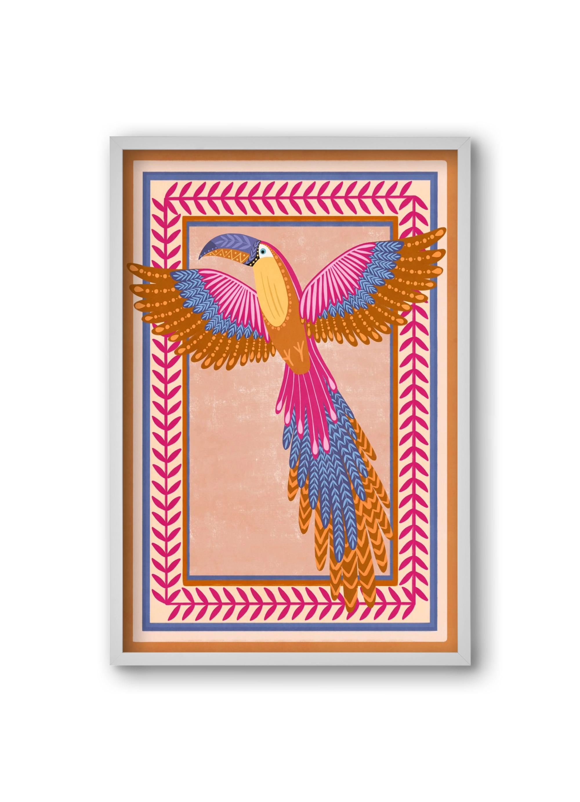 BIRD, 20x30 cm (20x30 cm), Fehér keret