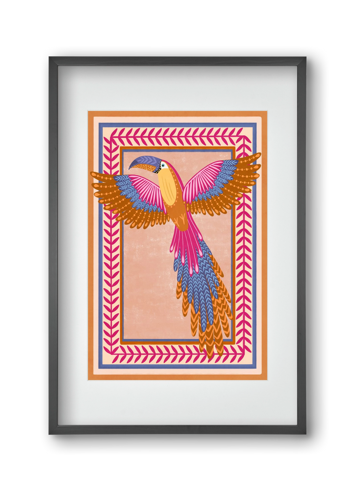 BIRD, 30x45 cm (20x30 cm), Fekete keret, paszpartuval