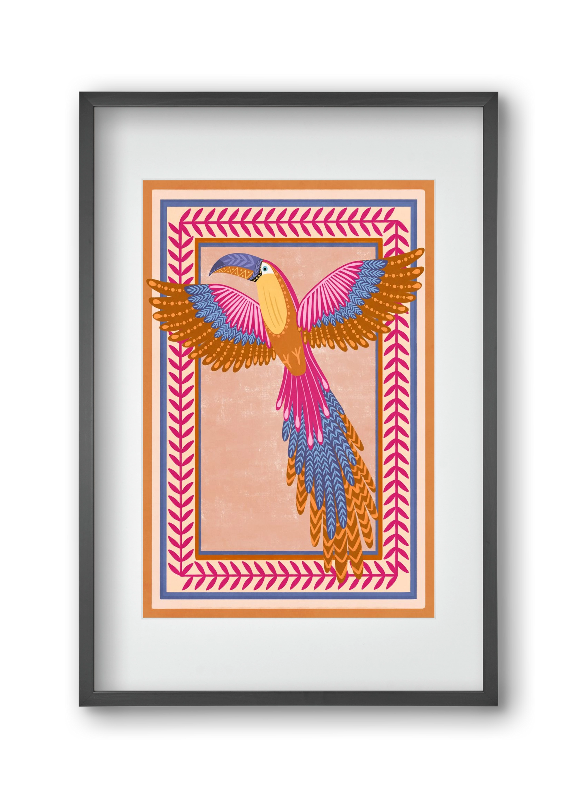 BIRD, 30x45 cm (20x30 cm), Fekete keret, paszpartuval