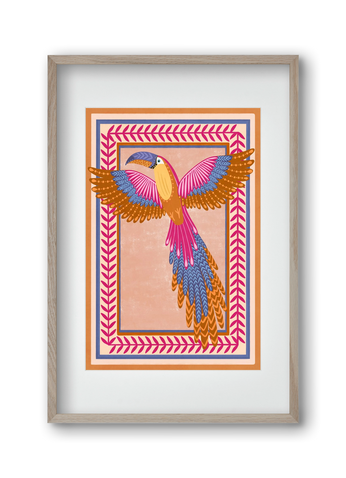 BIRD, 30x45 cm (20x30 cm), Tölgy keret, paszpartuval