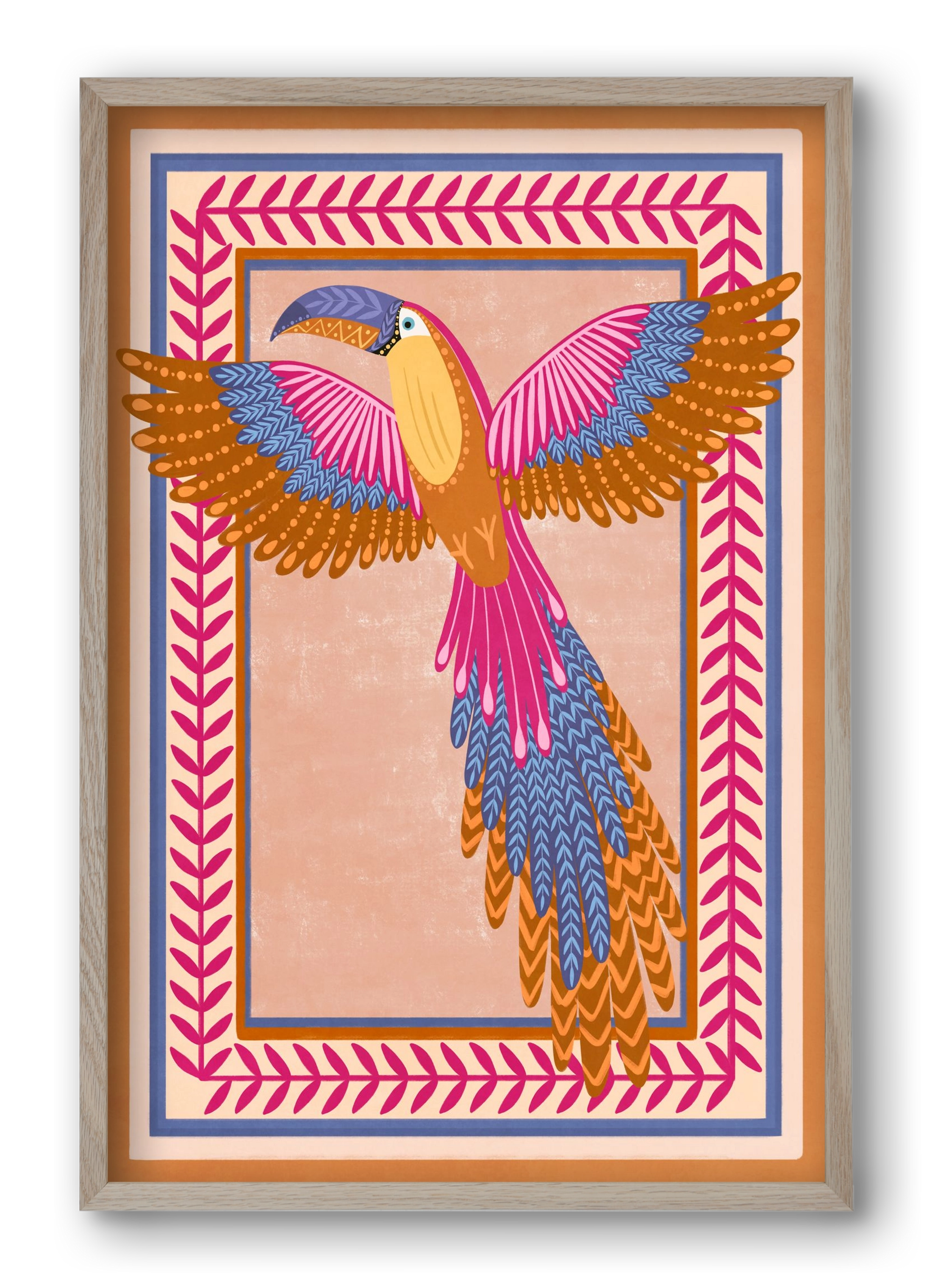 BIRD, 40x60 cm (40x60 cm), Tölgy keret