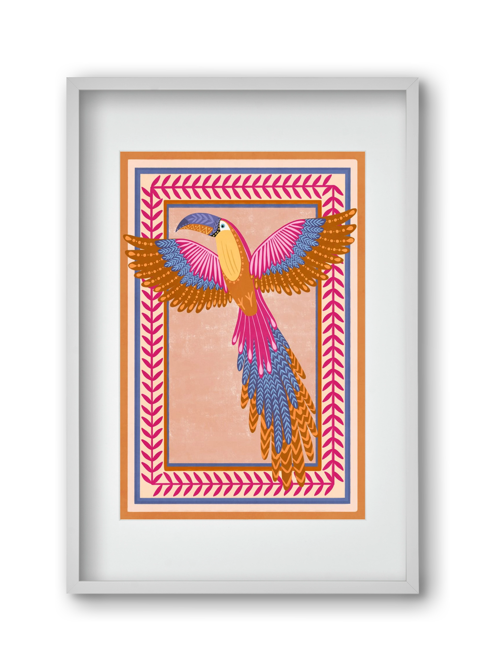 BIRD, 30x45 cm (20x30 cm), Fehér keret, paszpartuval