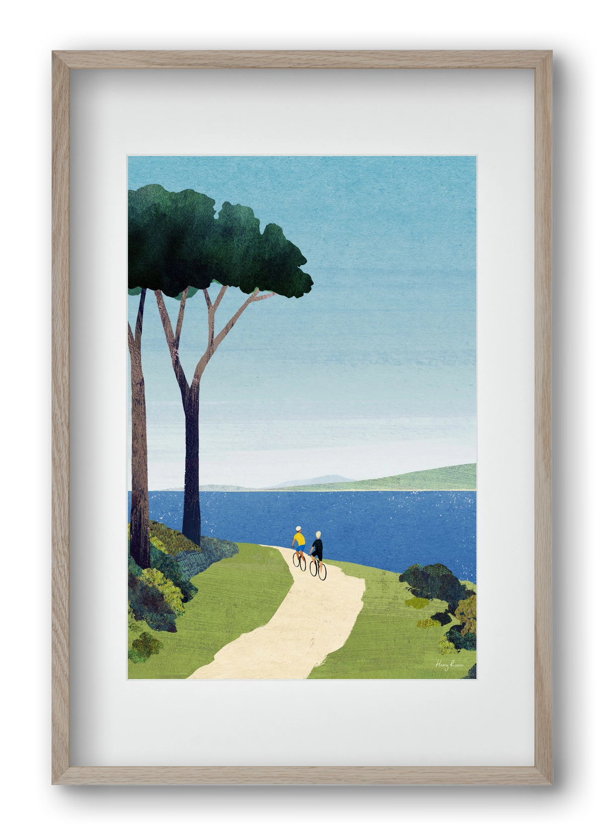 Bike ride, 40x60 cm (30x45 cm), Tölgy keret, paszpartuval