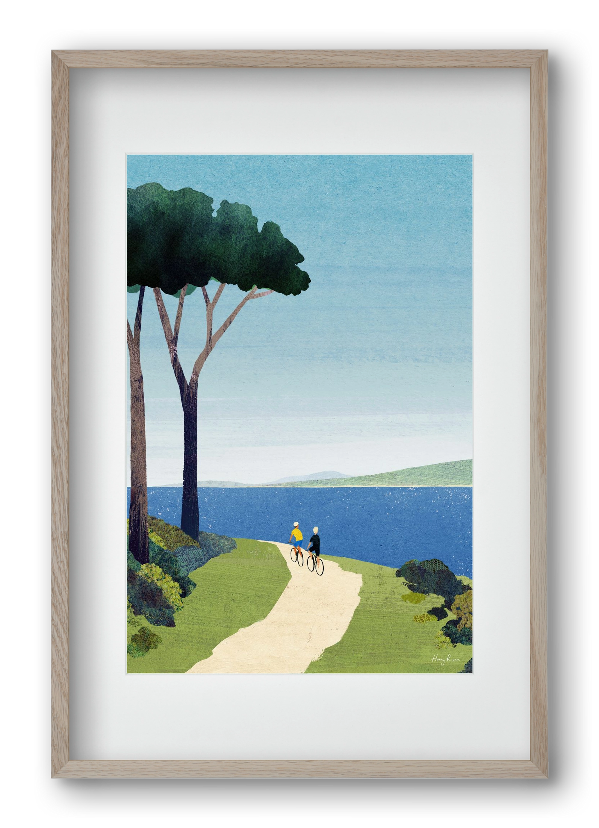 Bike ride, 40x60 cm (30x45 cm), Tölgy keret, paszpartuval