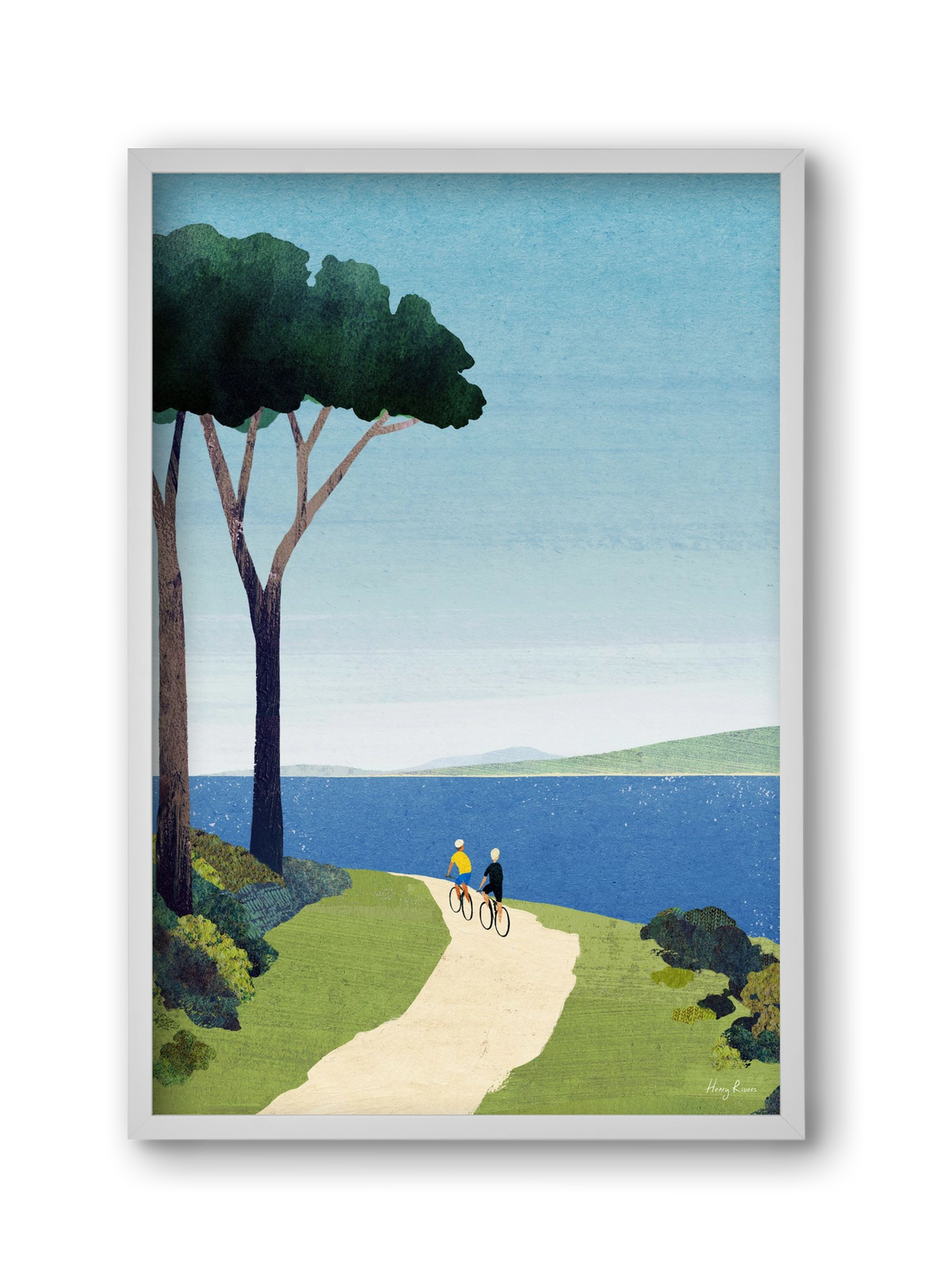 Bike ride, 30x45 cm (30x45 cm), Fehér keret