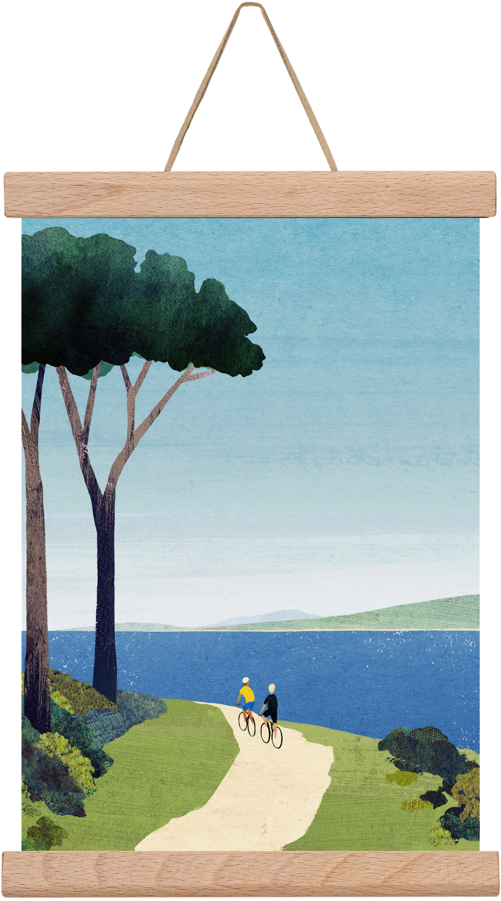 Bike ride, 20x30 cm (20x30 cm), Tölgy akasztó