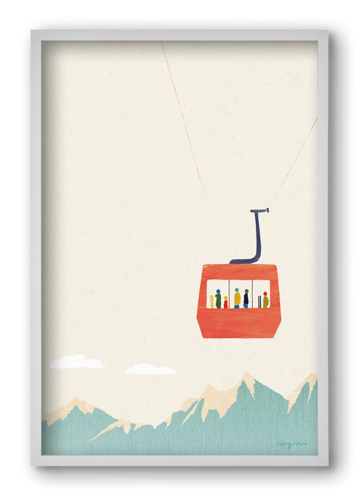 Cable car, 40x60 cm (40x60 cm), Fehér keret
