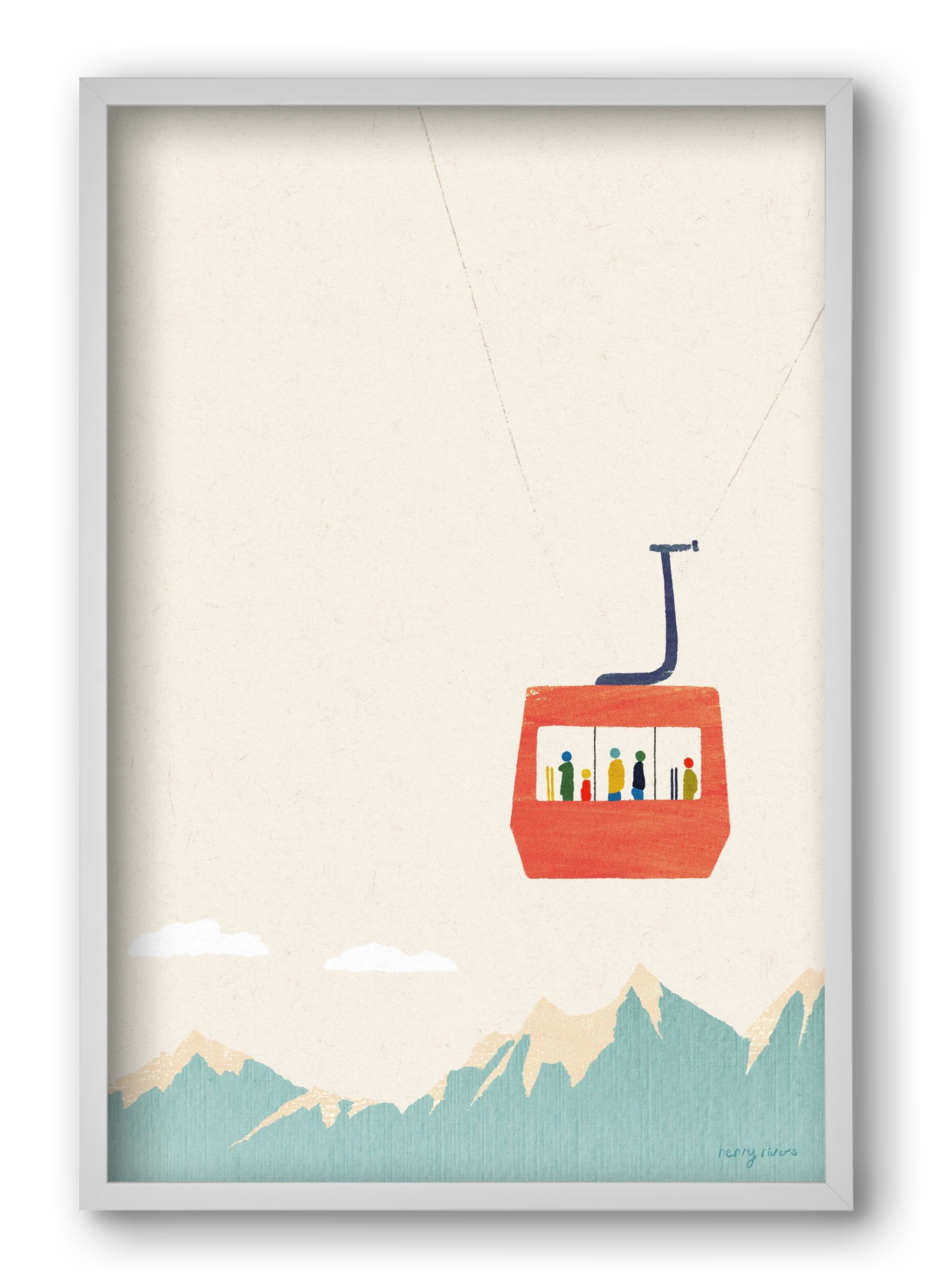 Cable car, 40x60 cm (40x60 cm), Fehér keret