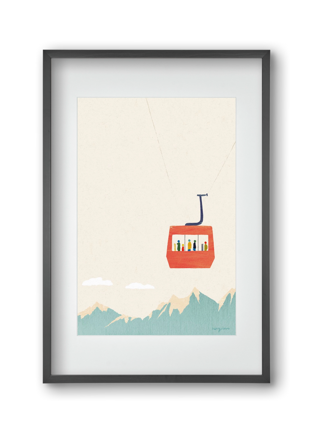 Cable car, 30x45 cm (20x30 cm), Fekete keret, paszpartuval