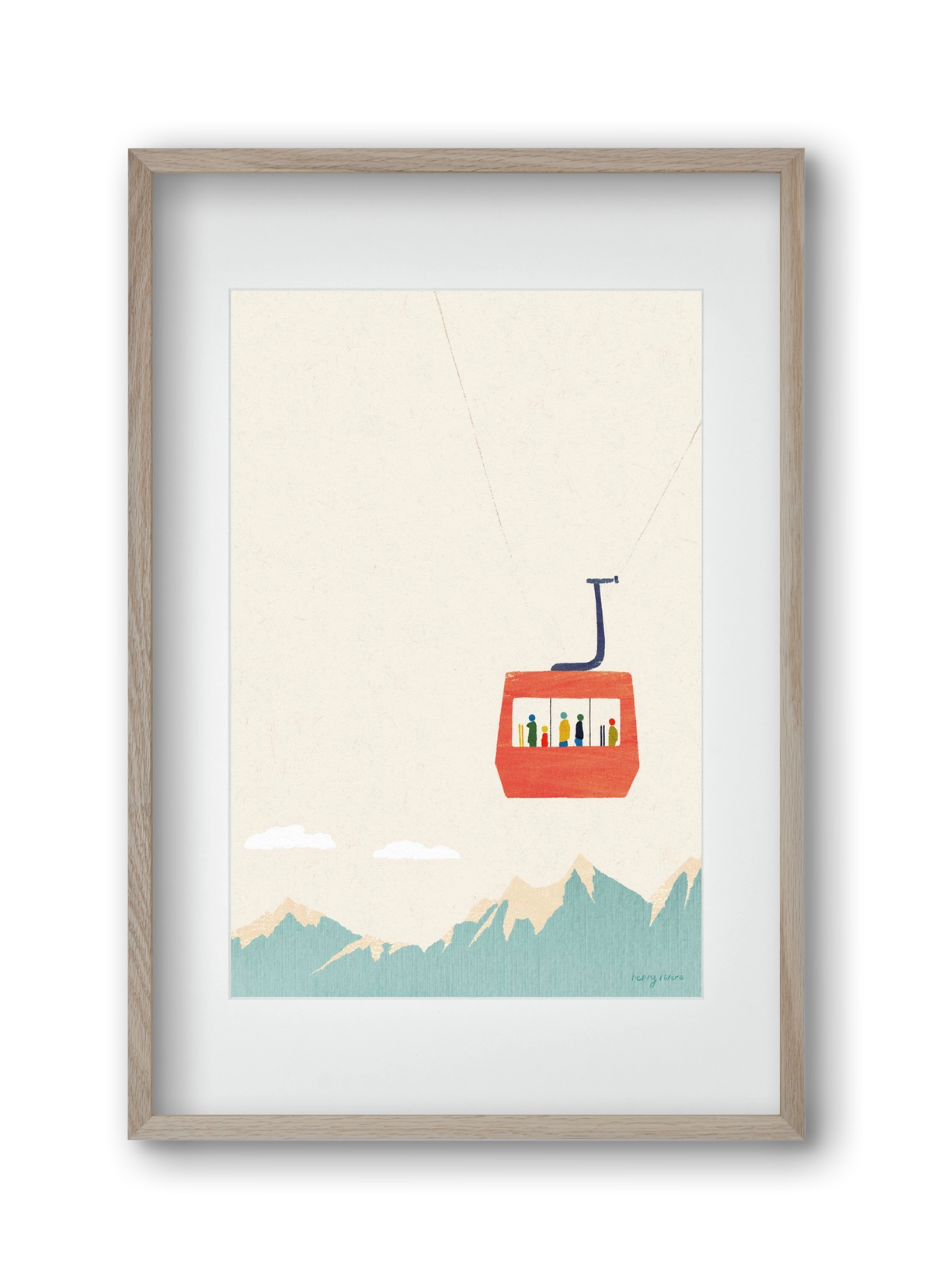 Cable car, 30x45 cm (20x30 cm), Tölgy keret, paszpartuval