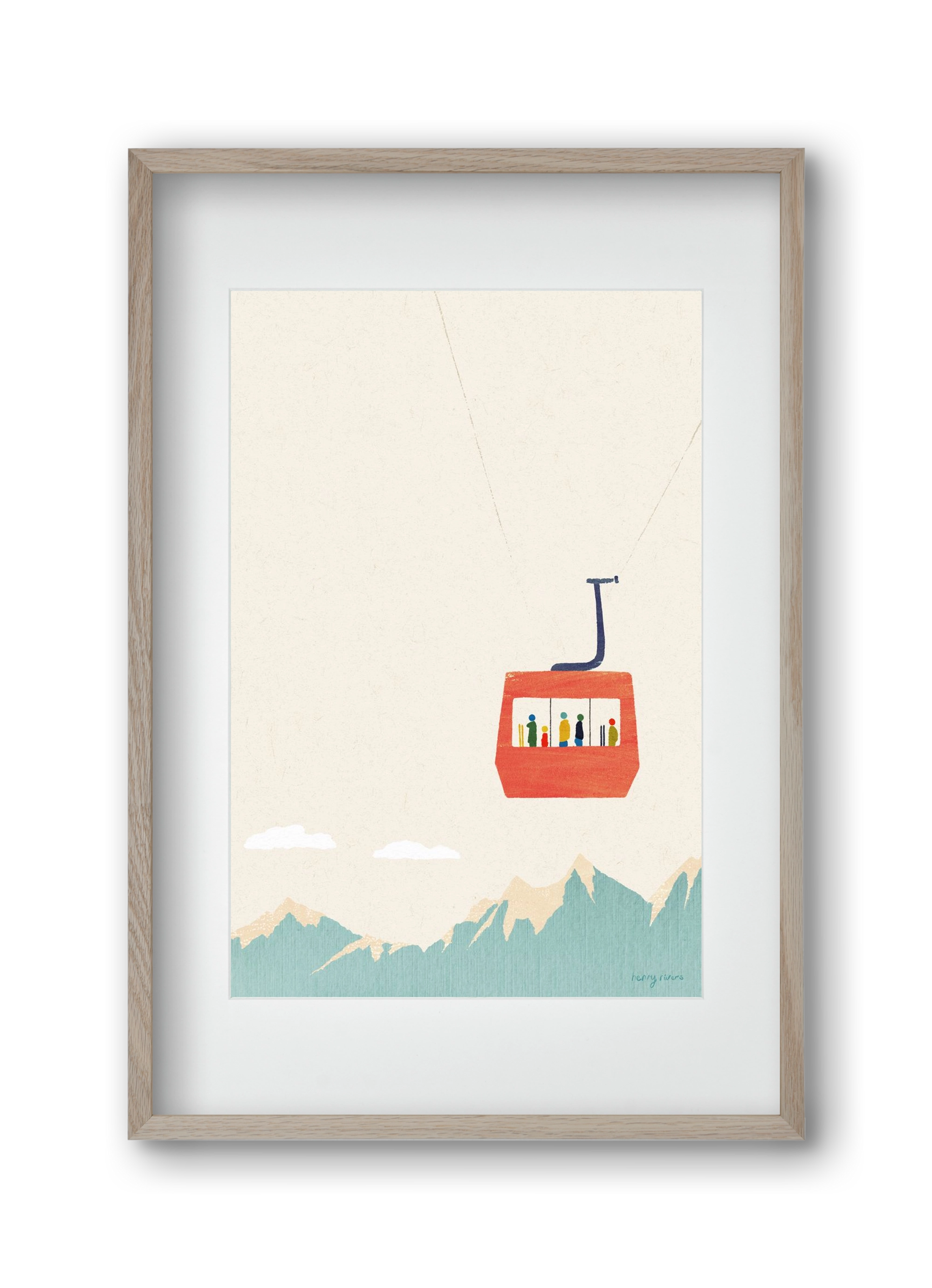 Cable car, 30x45 cm (20x30 cm), Tölgy keret, paszpartuval