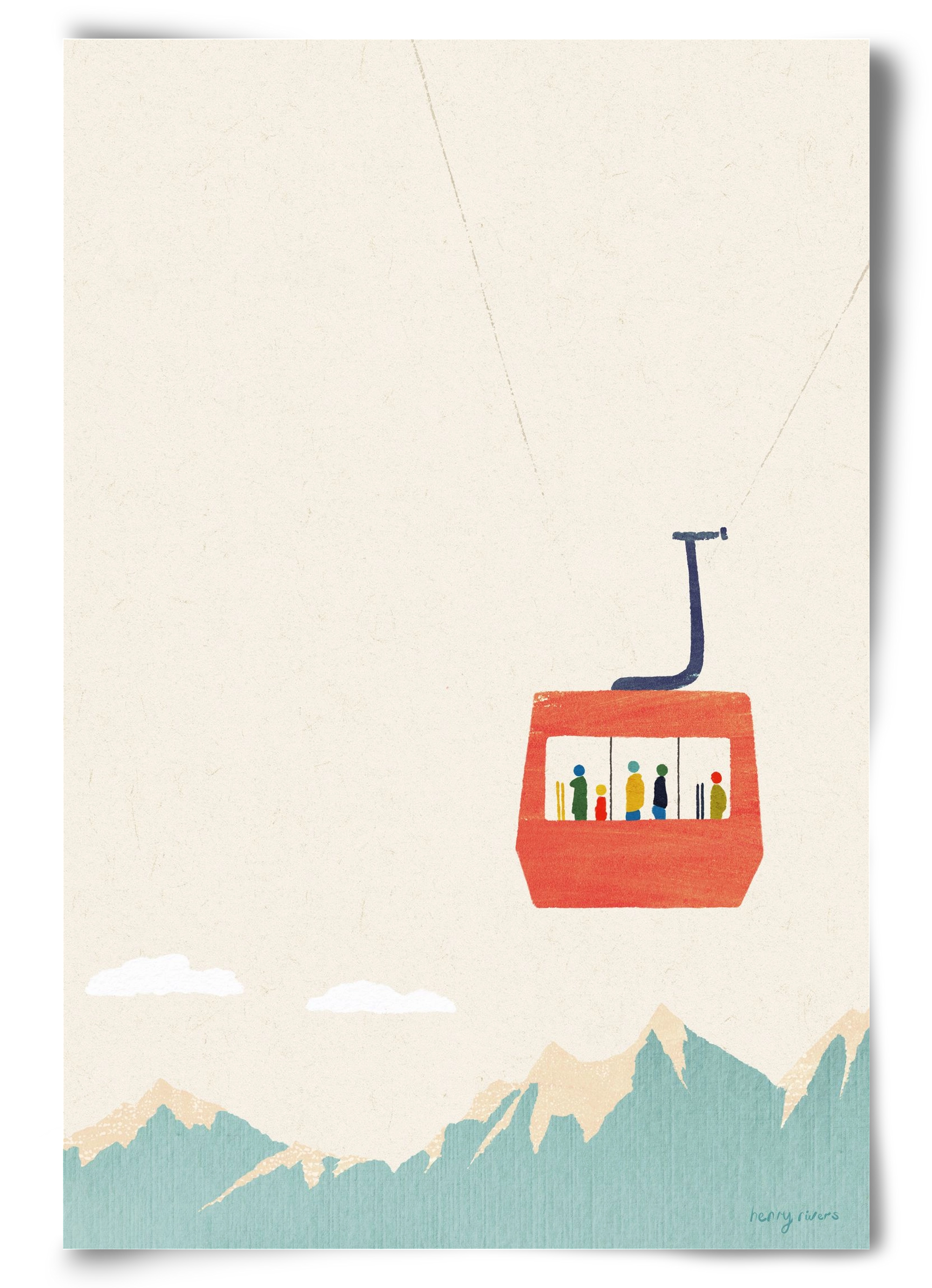 Cable car, 60x90 cm, Keret nélkül