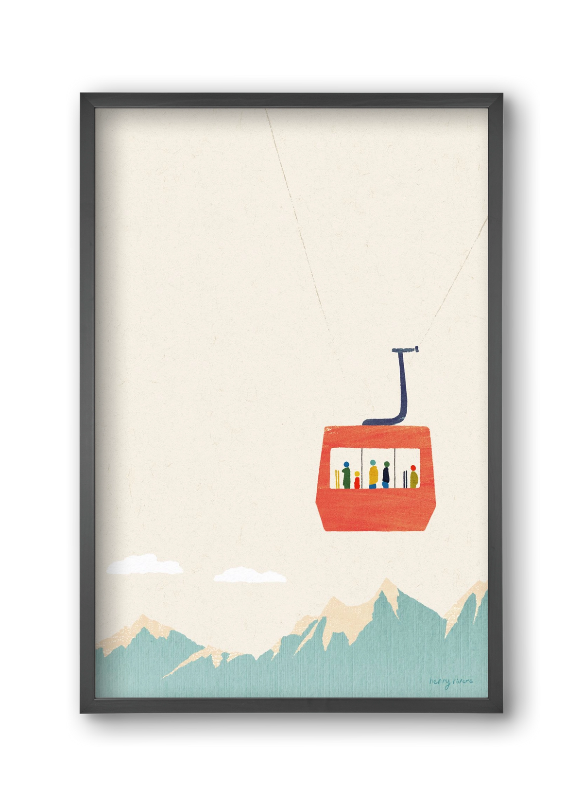 Cable car, 30x45 cm (30x45 cm), Fekete keret