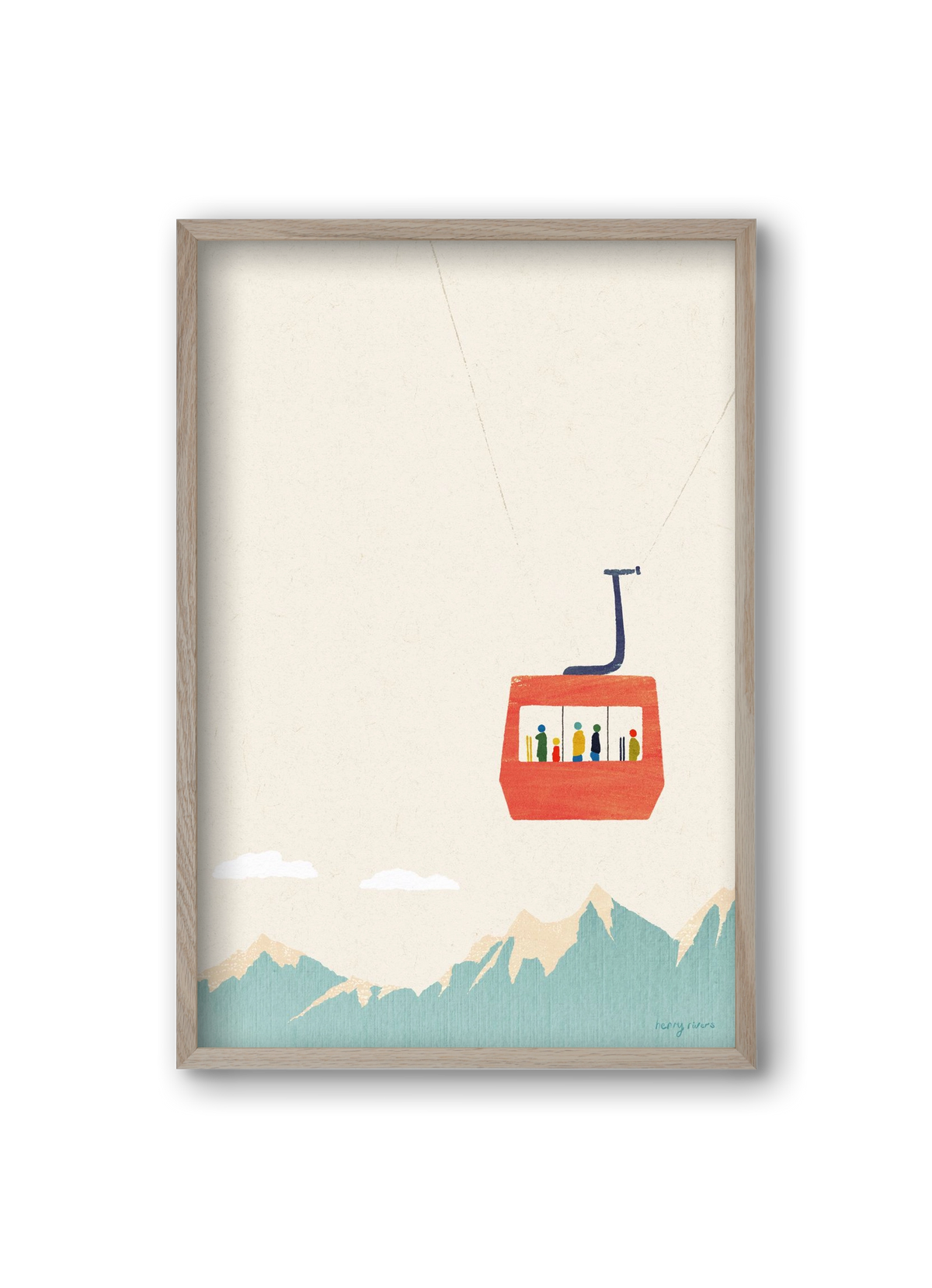 Cable car, 20x30 cm (20x30 cm), Tölgy keret