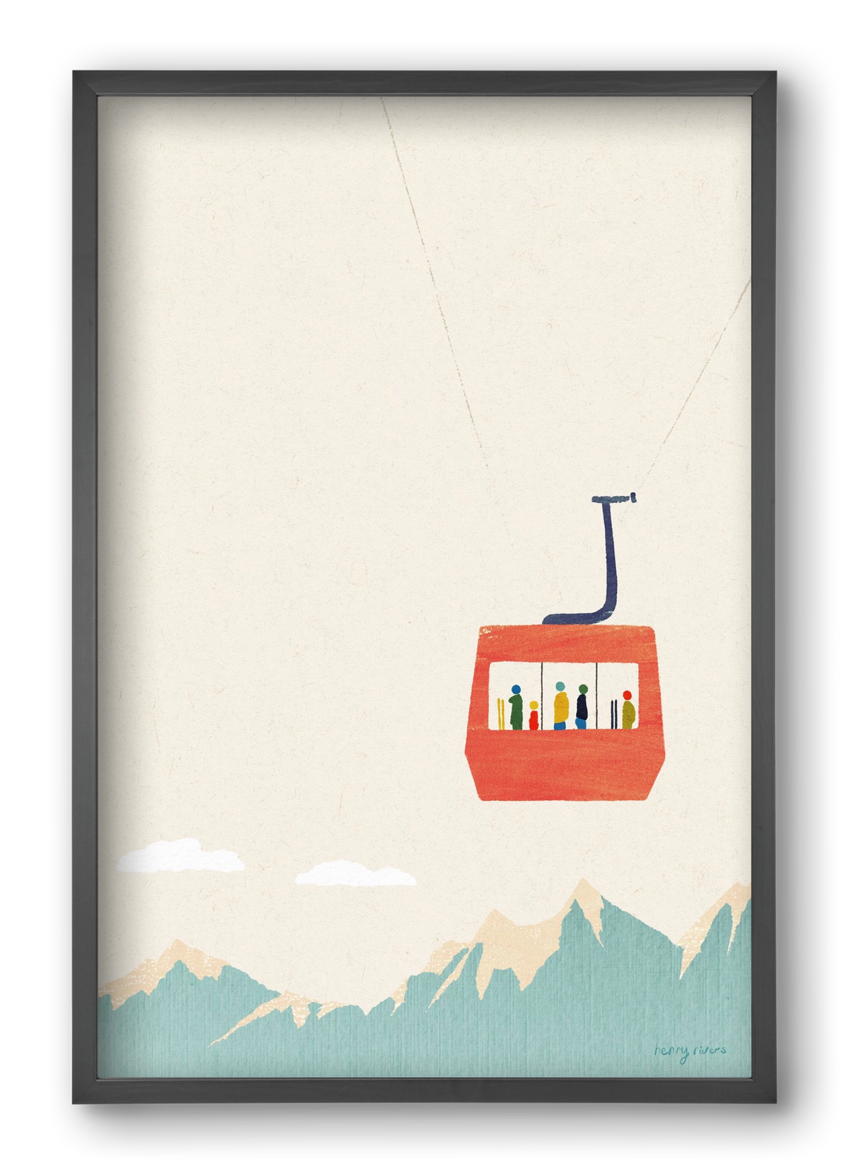 Cable car, 40x60 cm (40x60 cm), Fekete keret