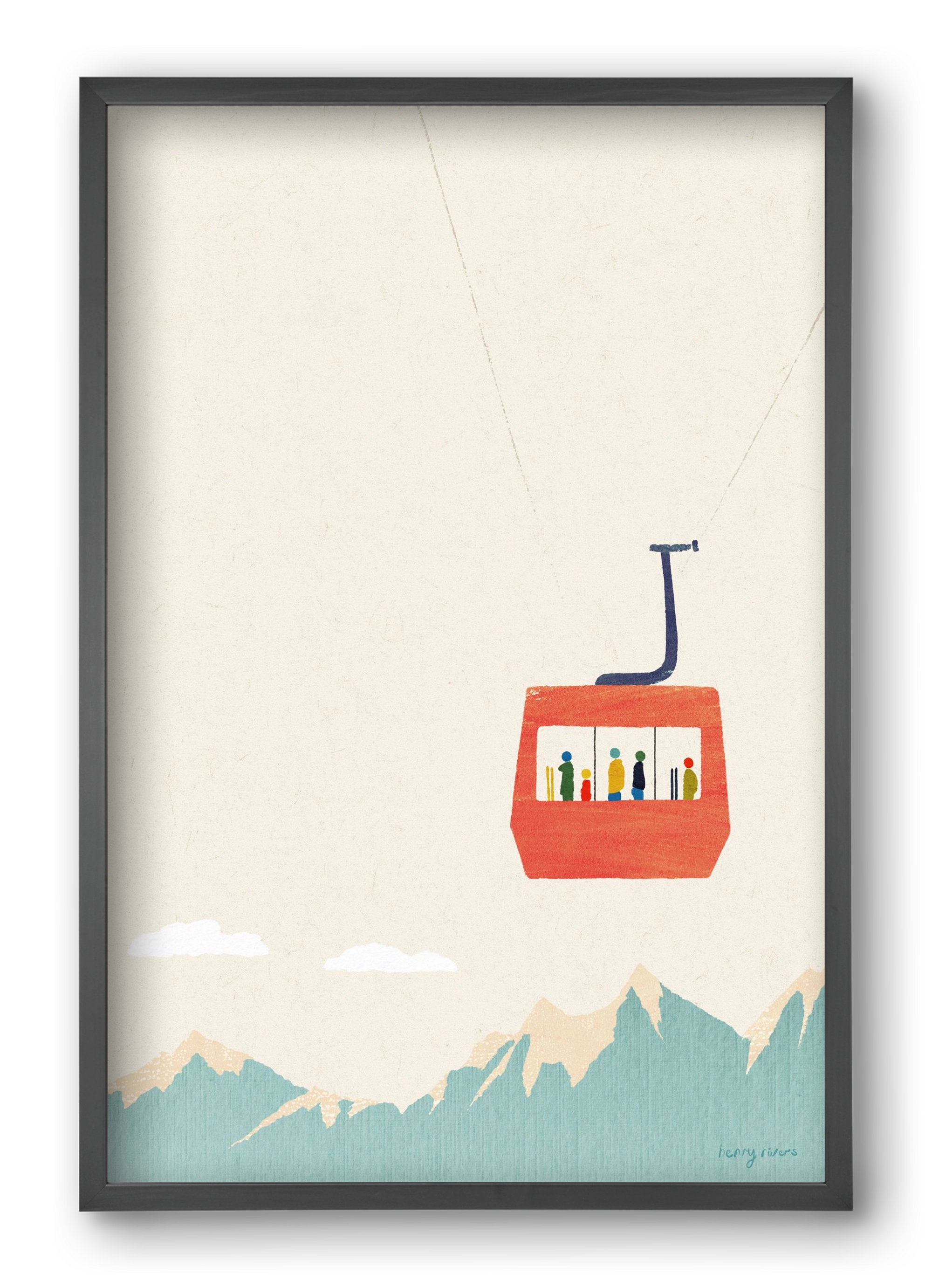 Cable car, 40x60 cm (40x60 cm), Fekete keret